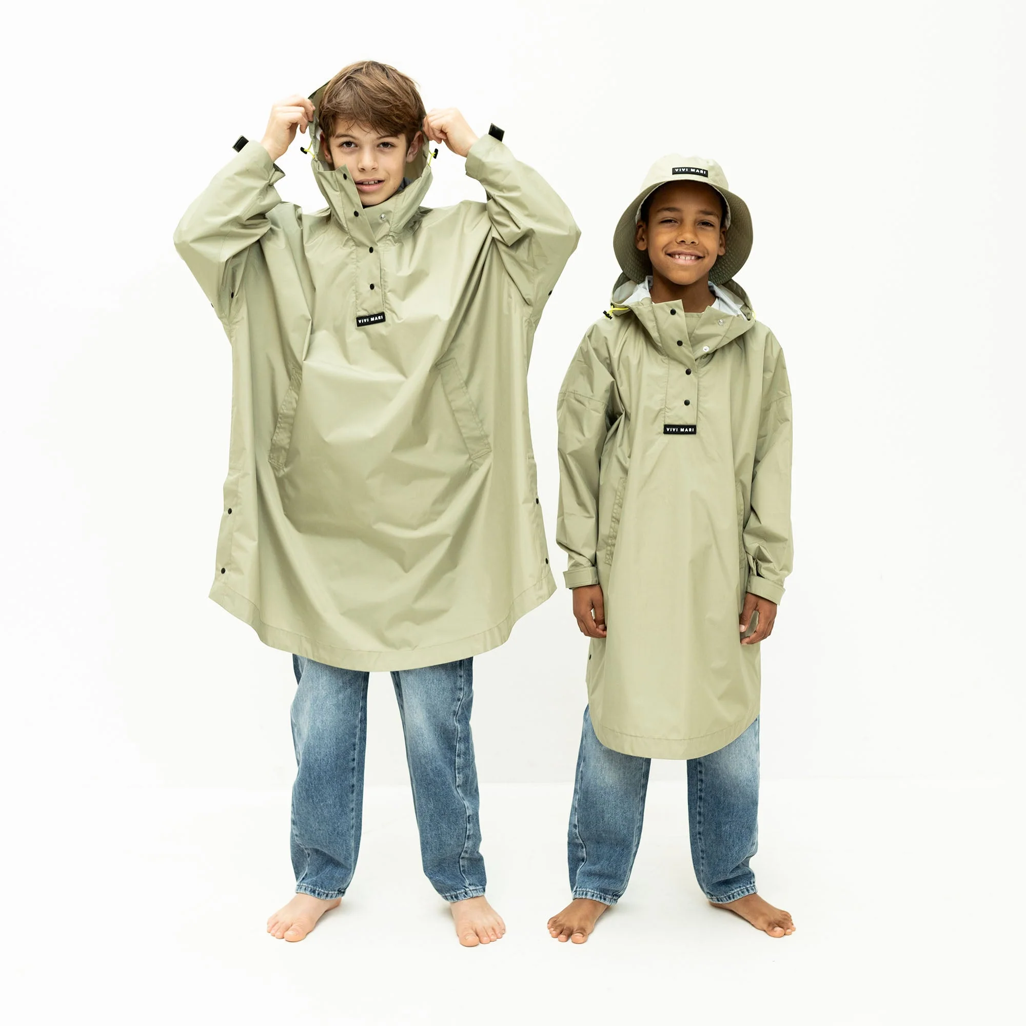 Kids Raincoat solid pale olive - Image 9