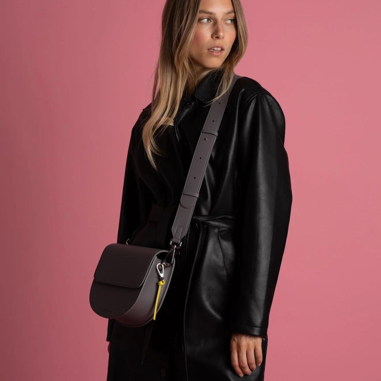 halfmoon bag + strap basic belt - taupe - Image 19