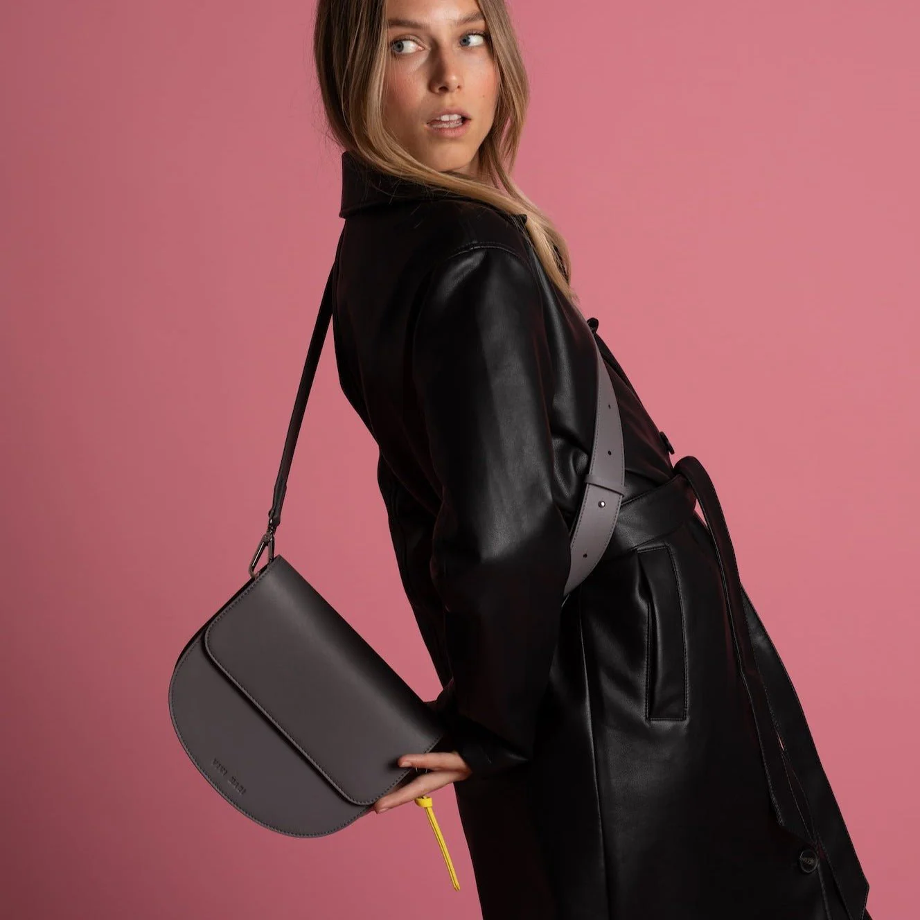 halfmoon bag + strap basic belt - taupe - Image 5