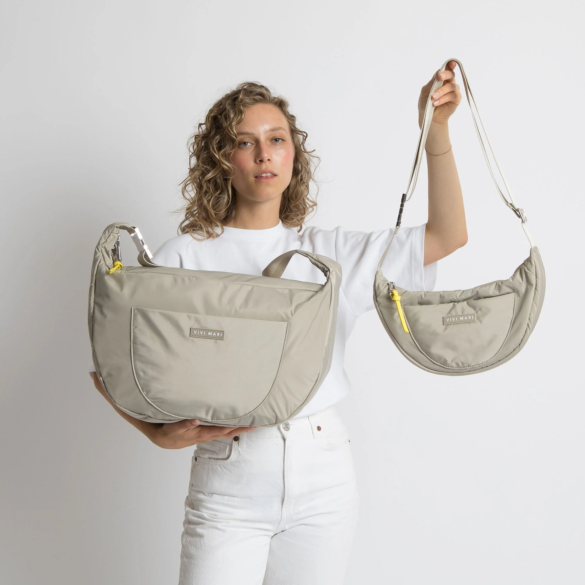 Padded Hip Bag oversized - stone - Image 6