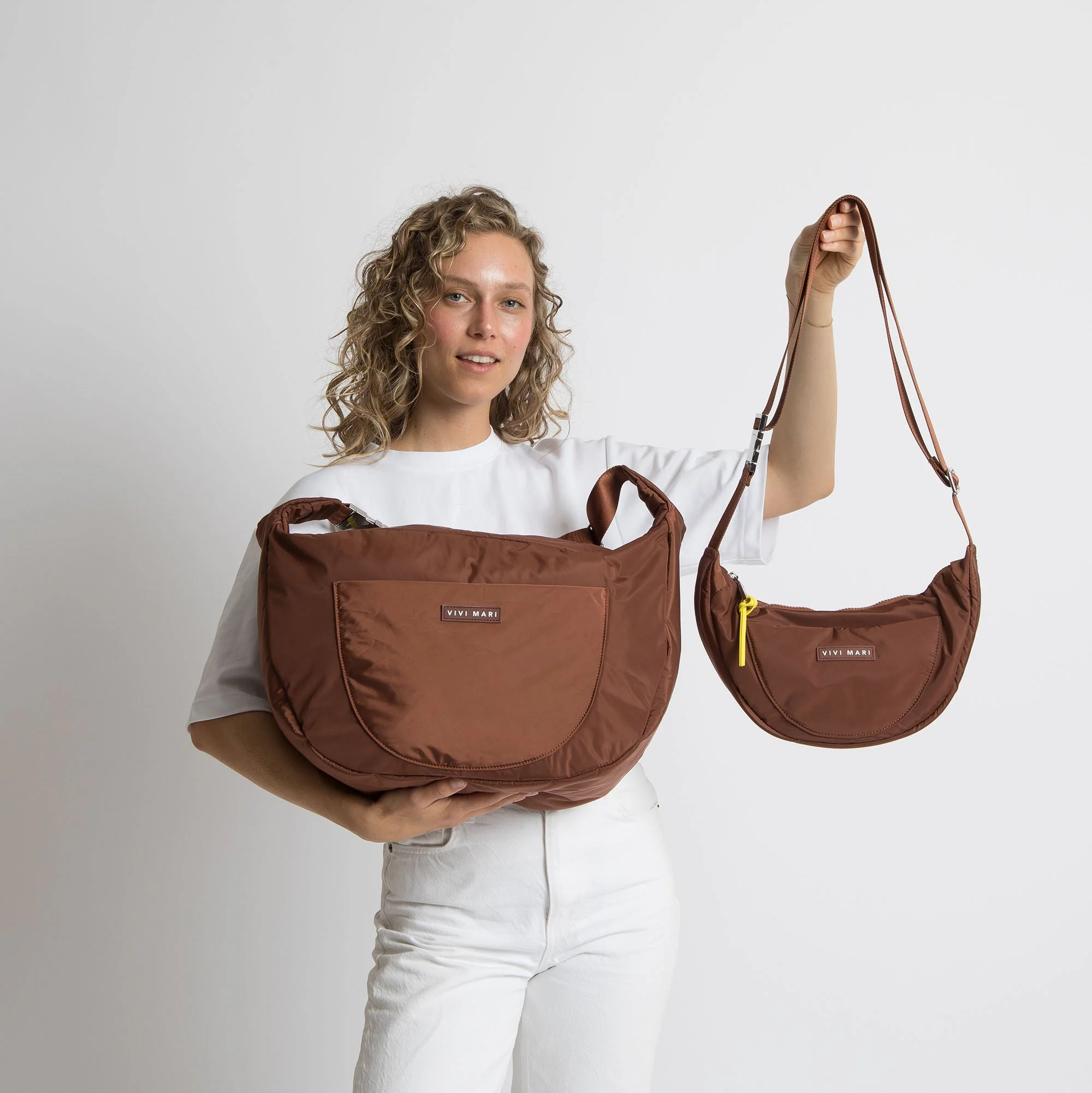 Padded Hip Bag oversized - tan - Image 6