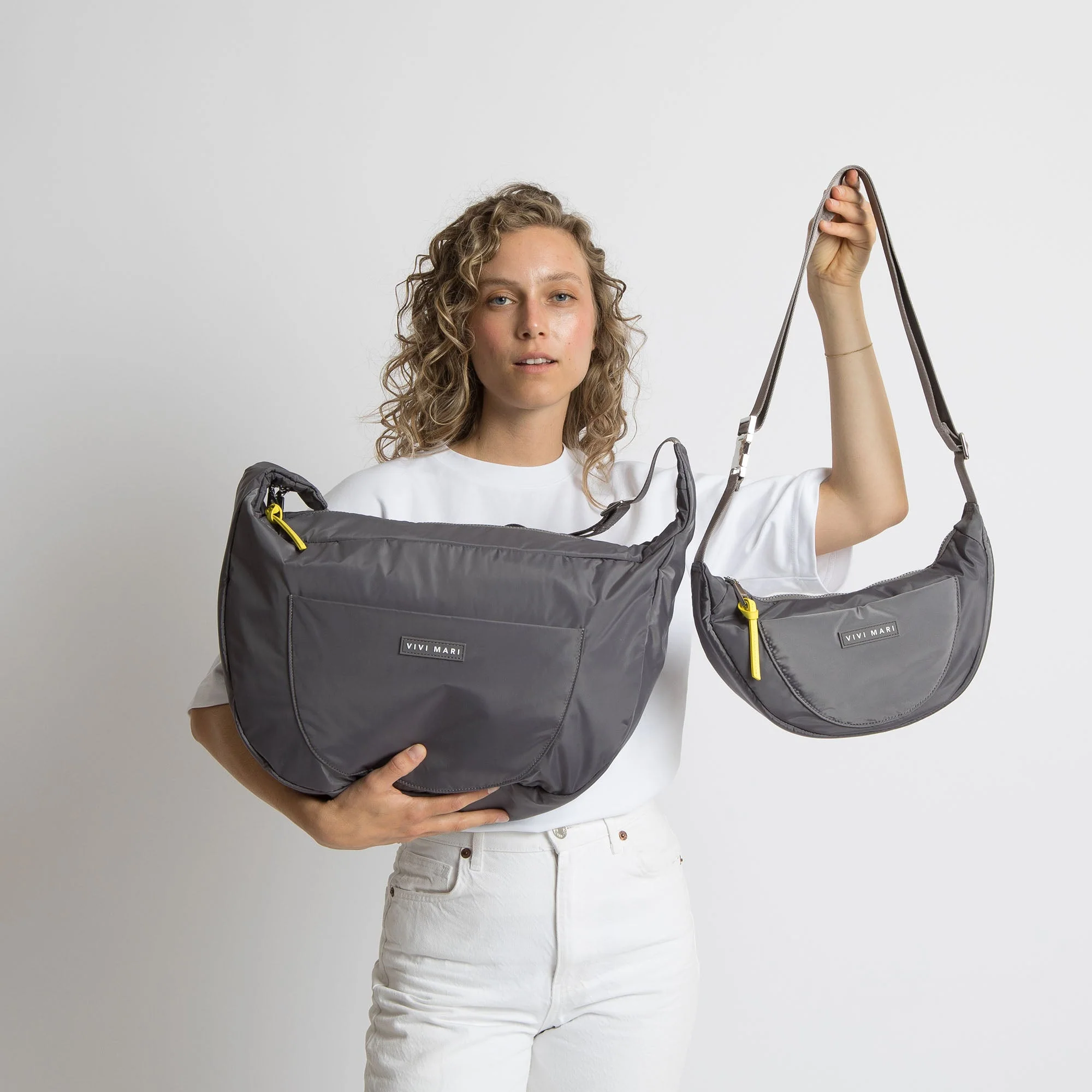 Padded Hip Bag oversized - taupe - Image 8