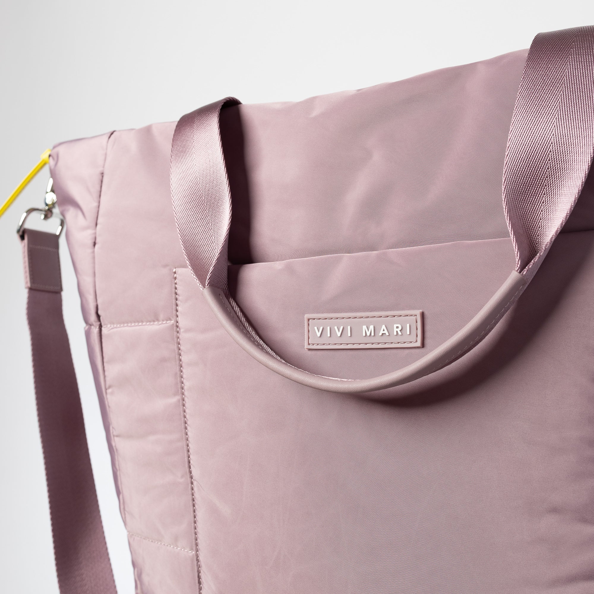 padded tote bag large + strap basic woven slim - ash plum - Image 9