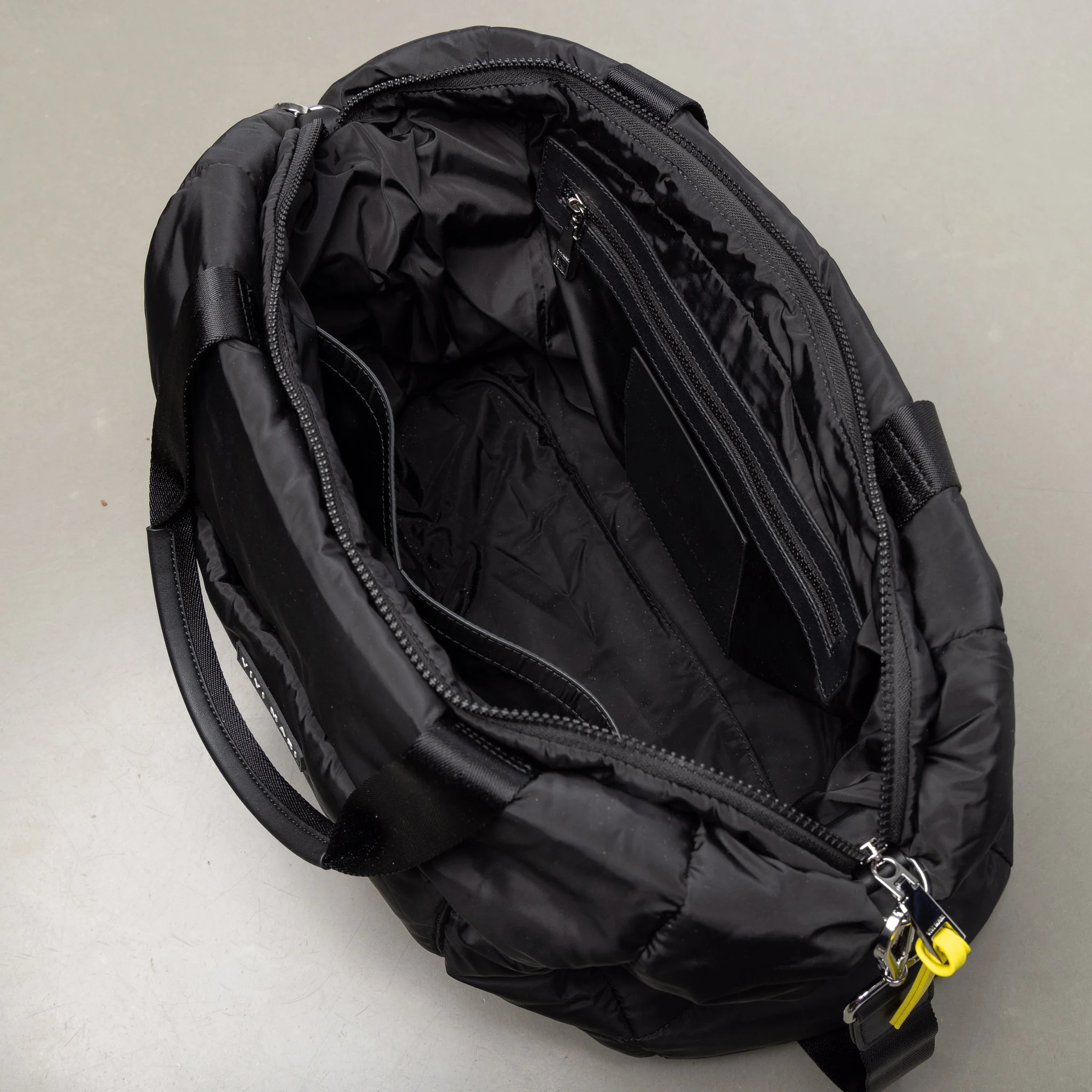 padded tote bag large + strap basic woven slim - black - Image 8