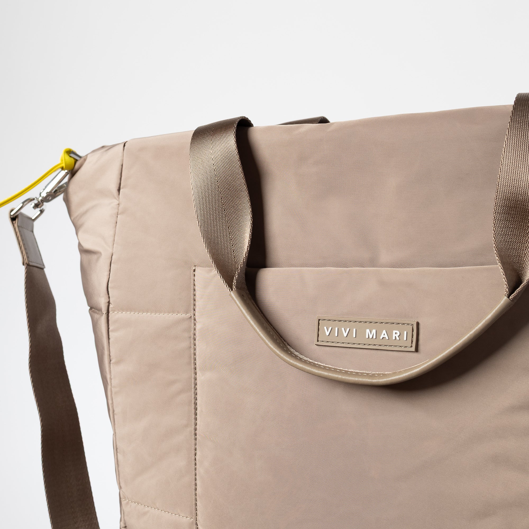 padded tote bag large + strap basic woven slim - dark mushroom - Image 10