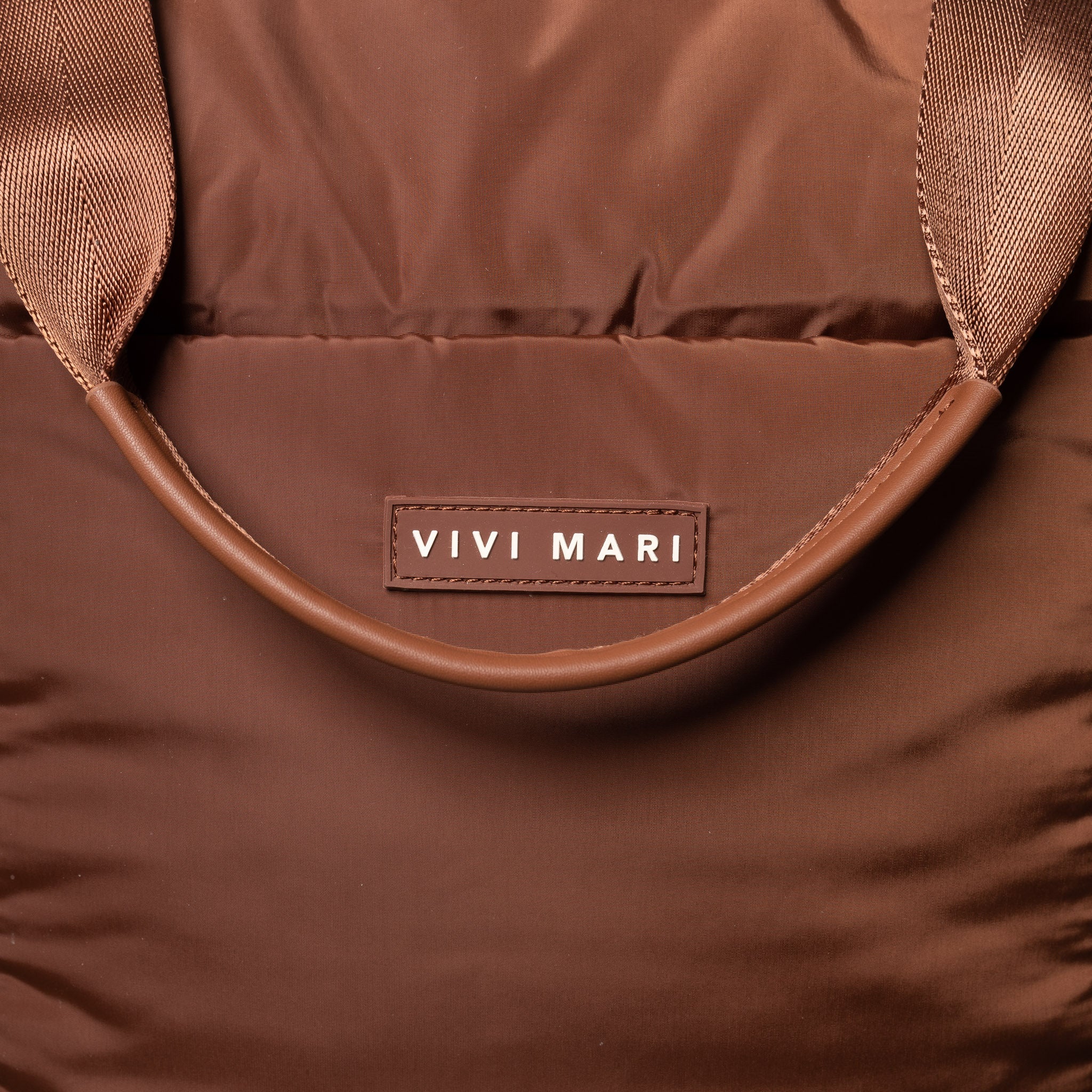 padded tote bag large + strap basic woven slim - tan - Image 14