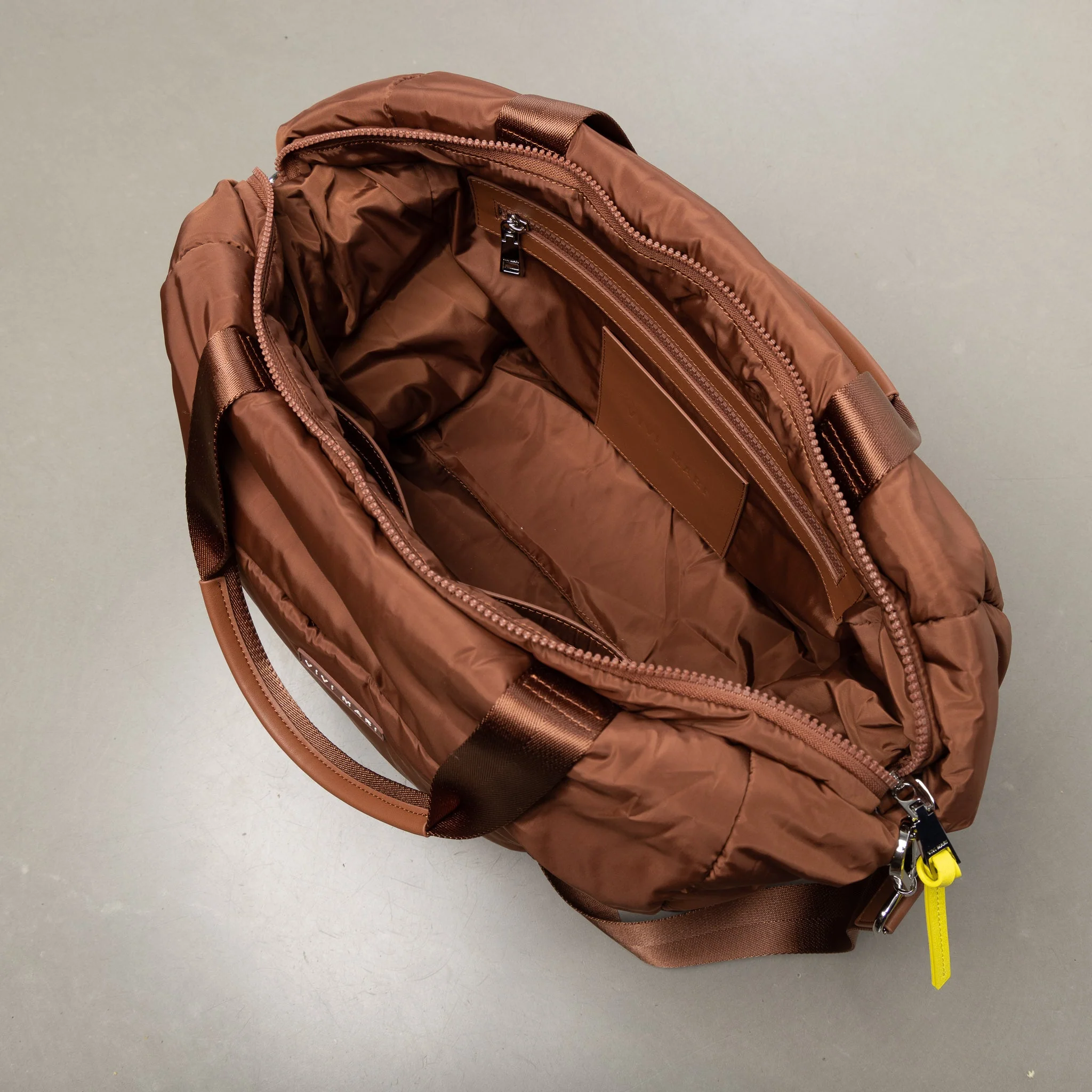 padded tote bag large + strap basic woven slim - tan - Image 6
