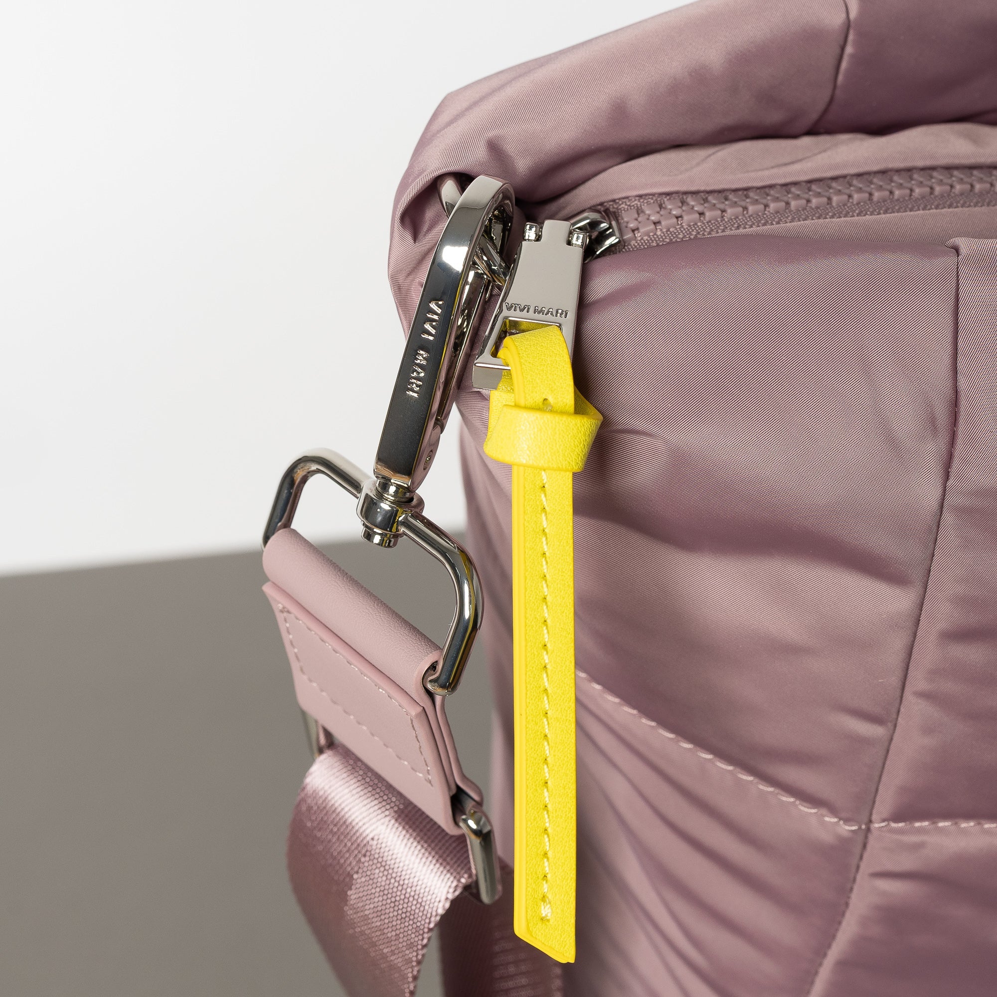 padded tote bag medium + strap basic woven slim - ash plum - Image 5