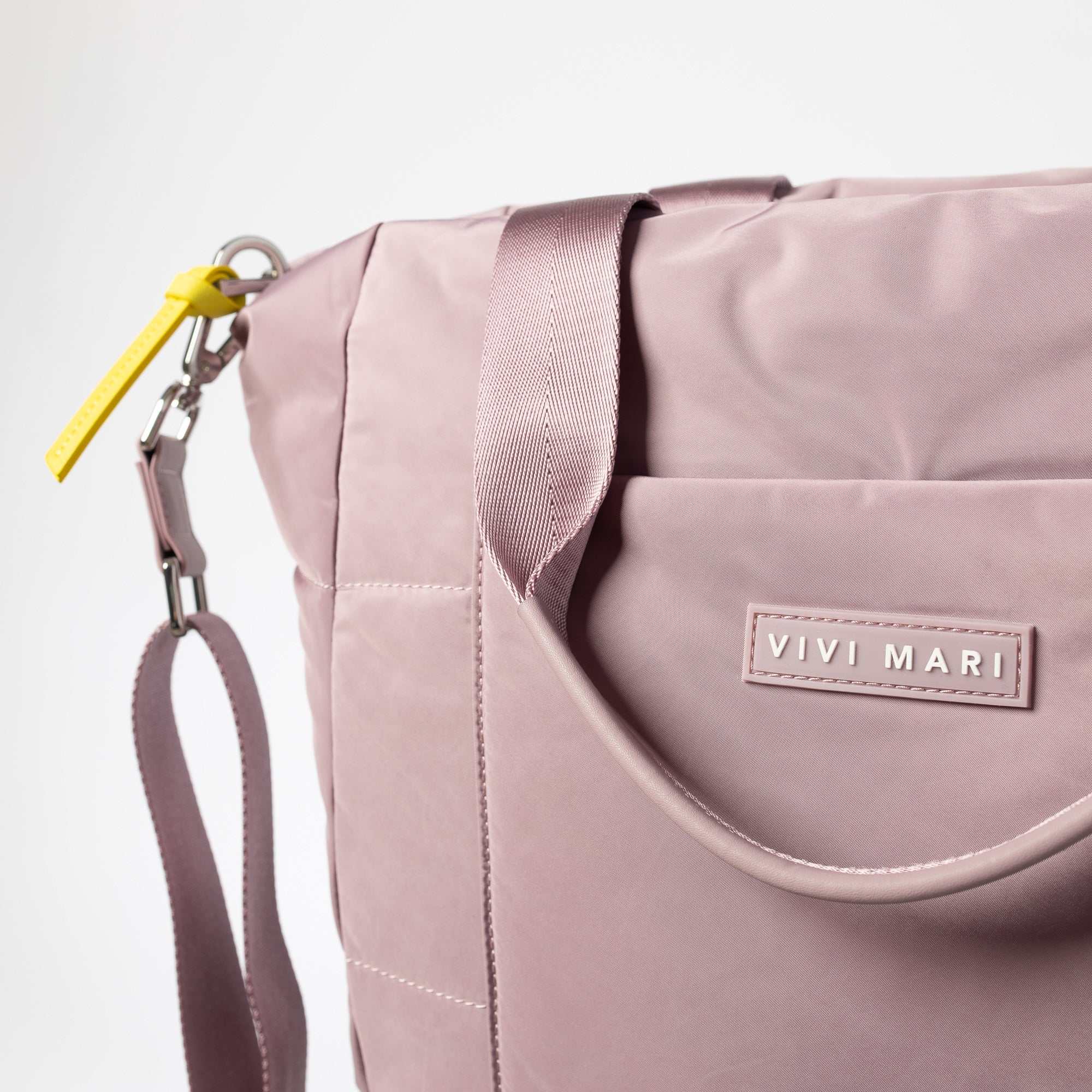 padded tote bag medium + strap basic woven slim - ash plum - Image 9
