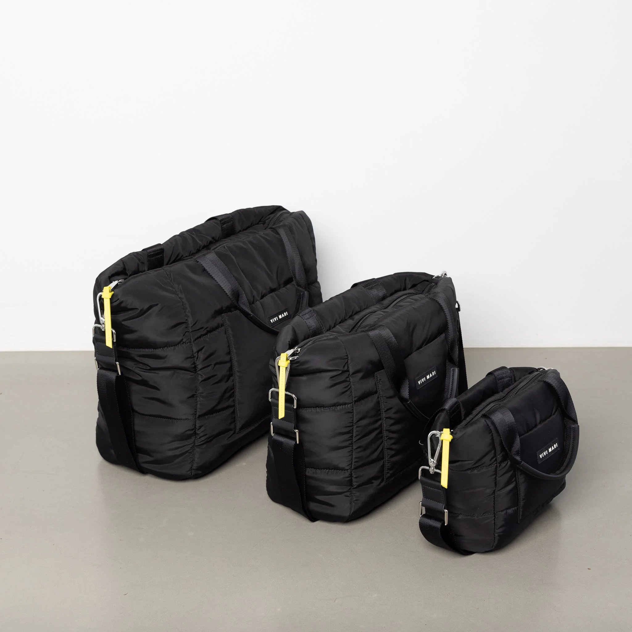 padded tote bag medium + strap basic woven slim - black - Image 15