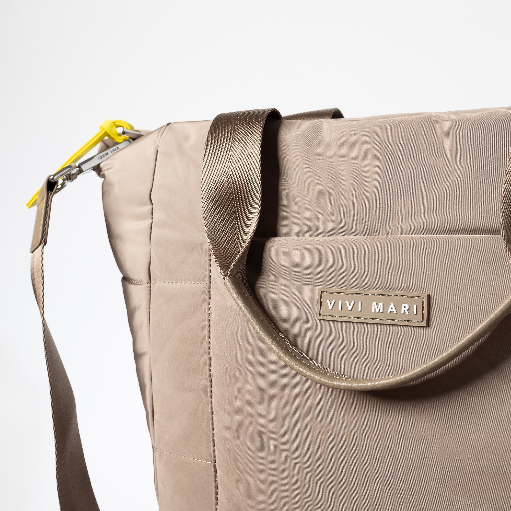padded tote bag medium + strap basic woven slim - dark mushroom - Image 9