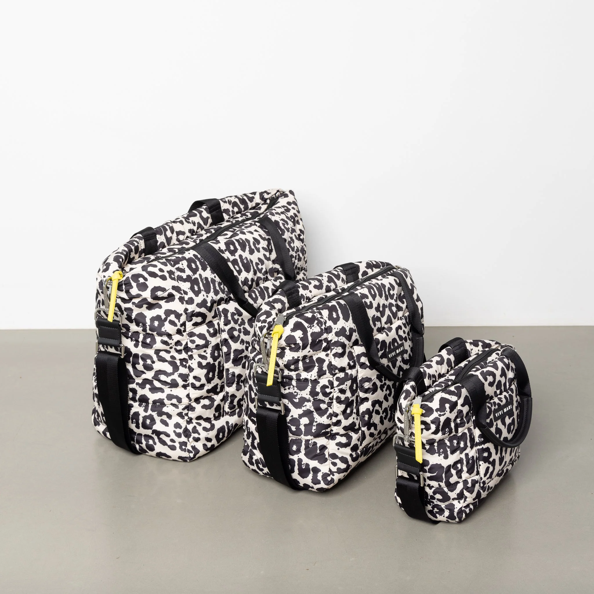 padded tote bag medium + strap basic woven slim - leo splashes black/sand - Image 12