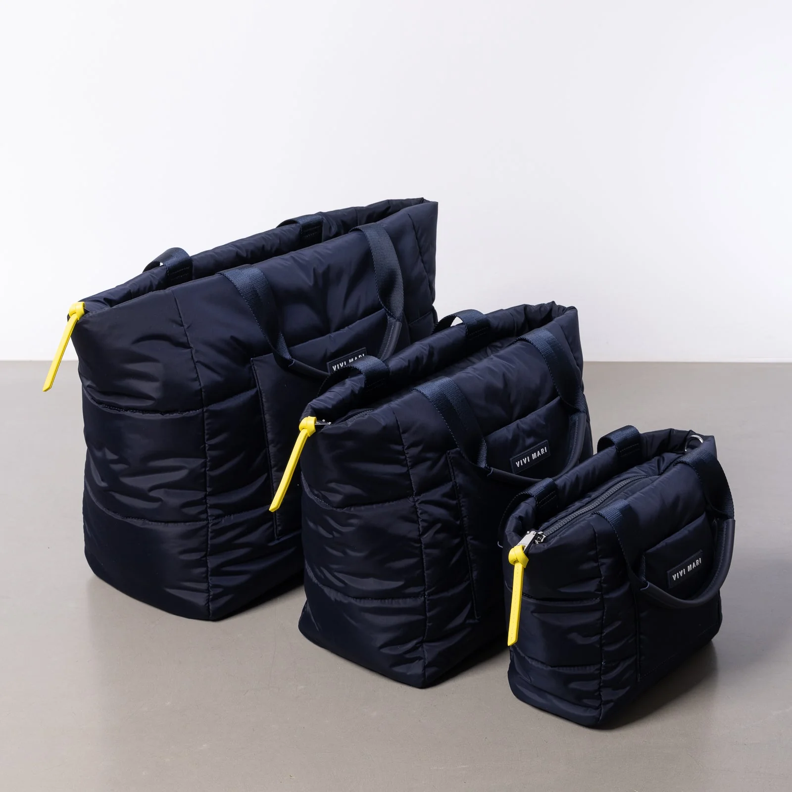 padded tote bag medium + strap basic woven slim - navy - Image 16