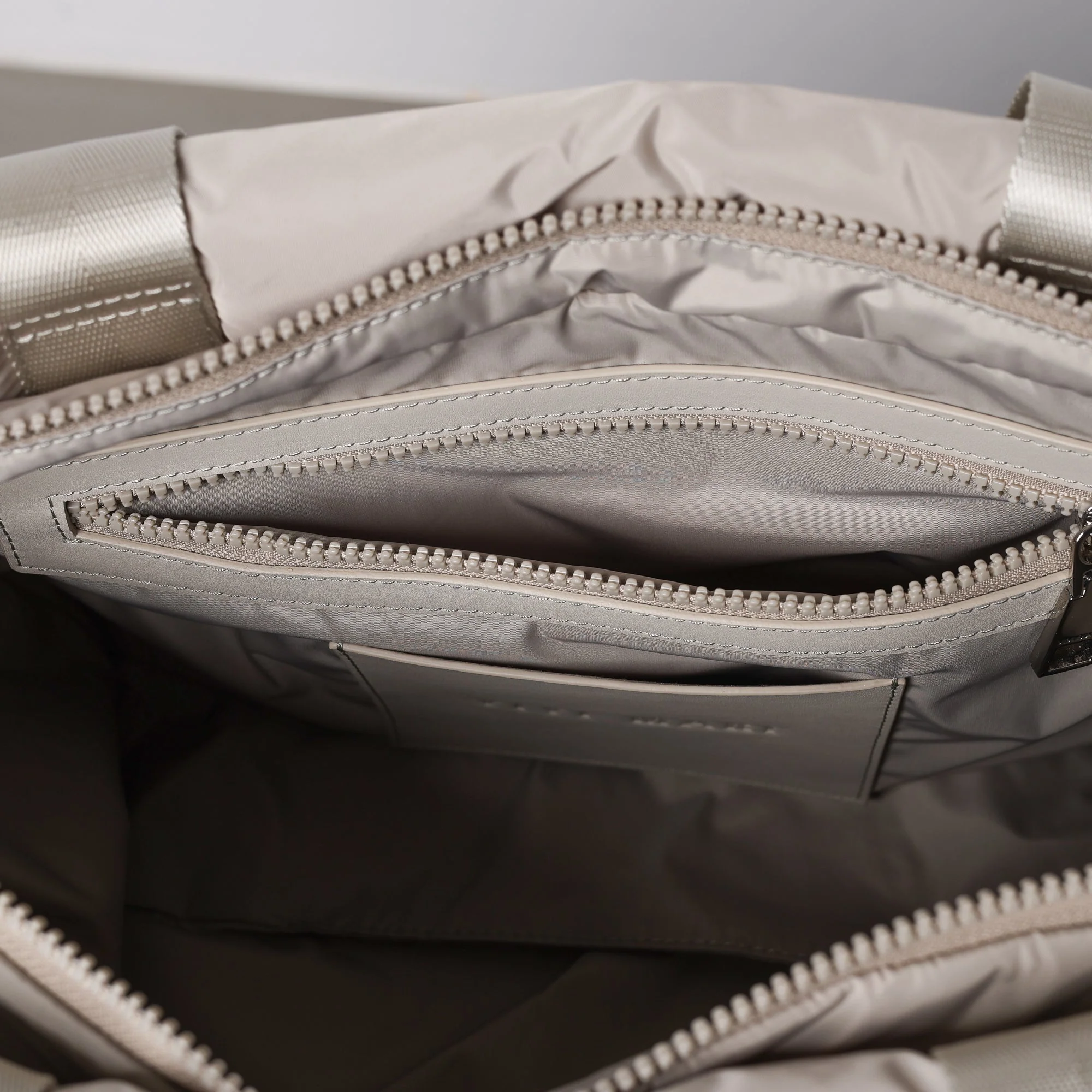 padded tote bag medium + strap basic woven slim - stone - Image 6