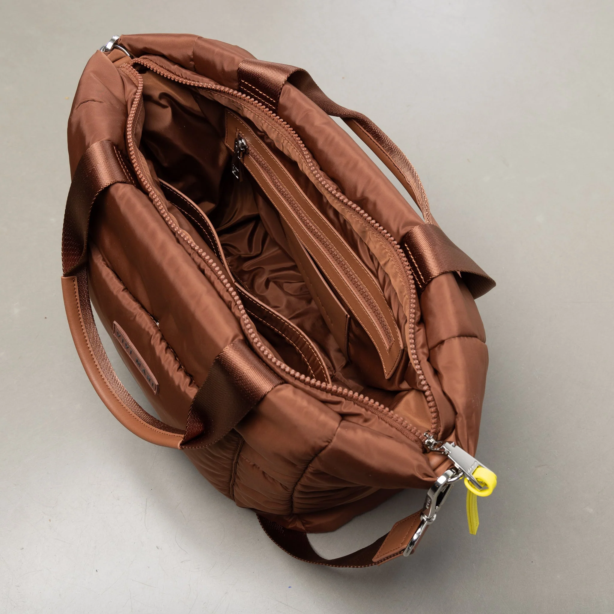 padded tote bag medium + strap basic woven slim - tan - Image 8