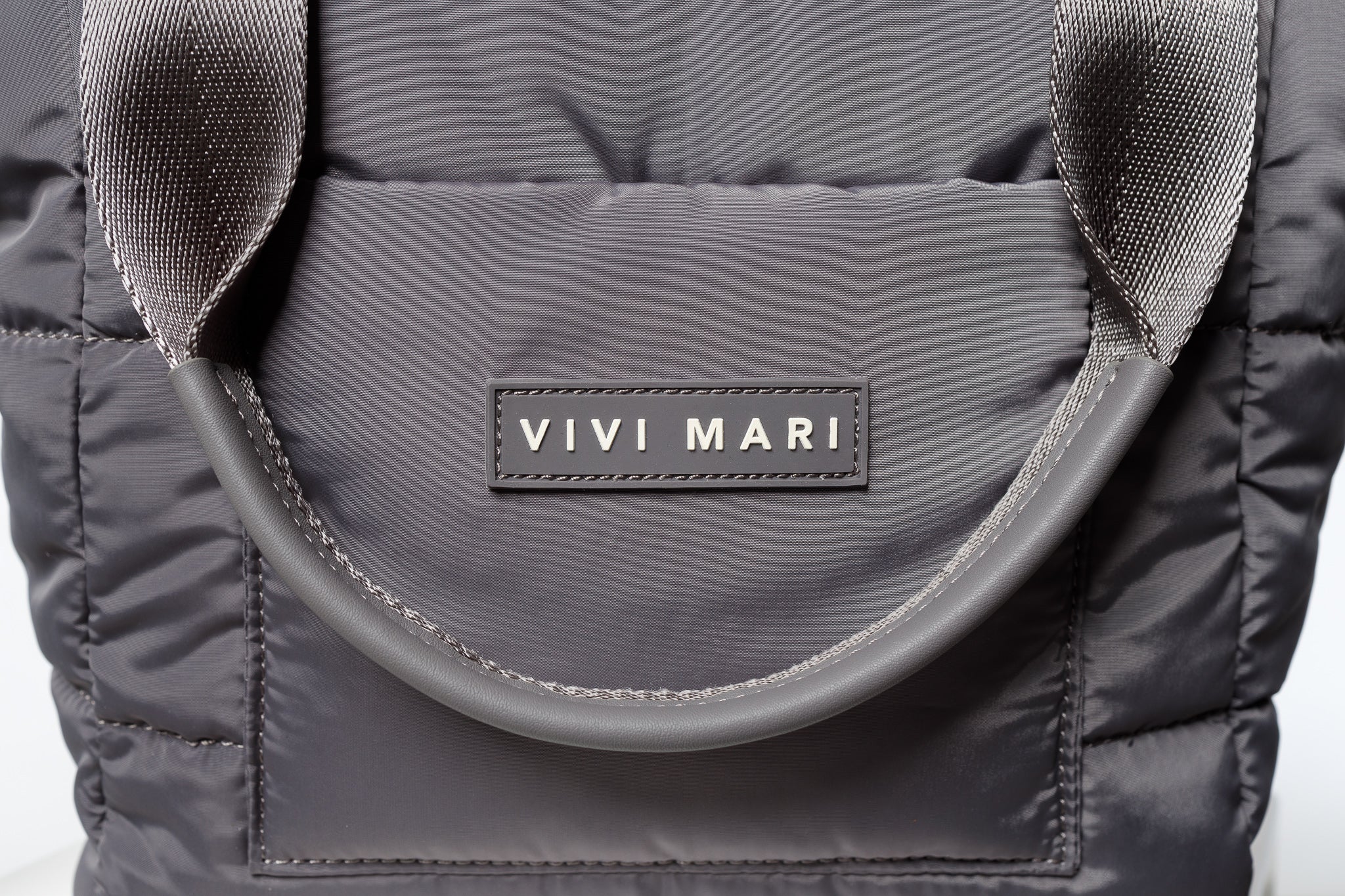 padded tote bag medium + strap basic woven slim - taupe - Image 15