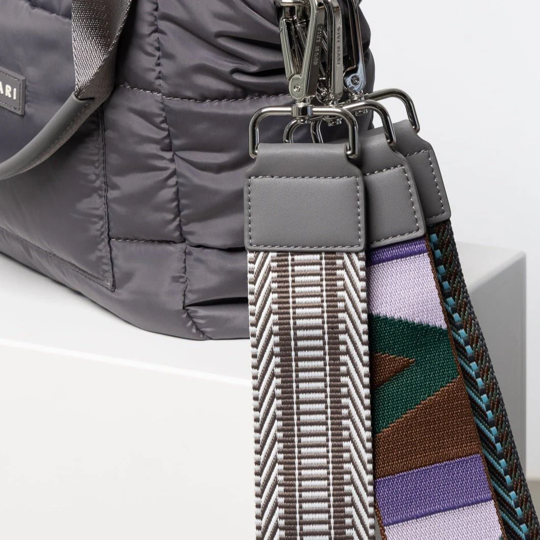padded tote bag medium + strap basic woven slim - taupe - Image 17