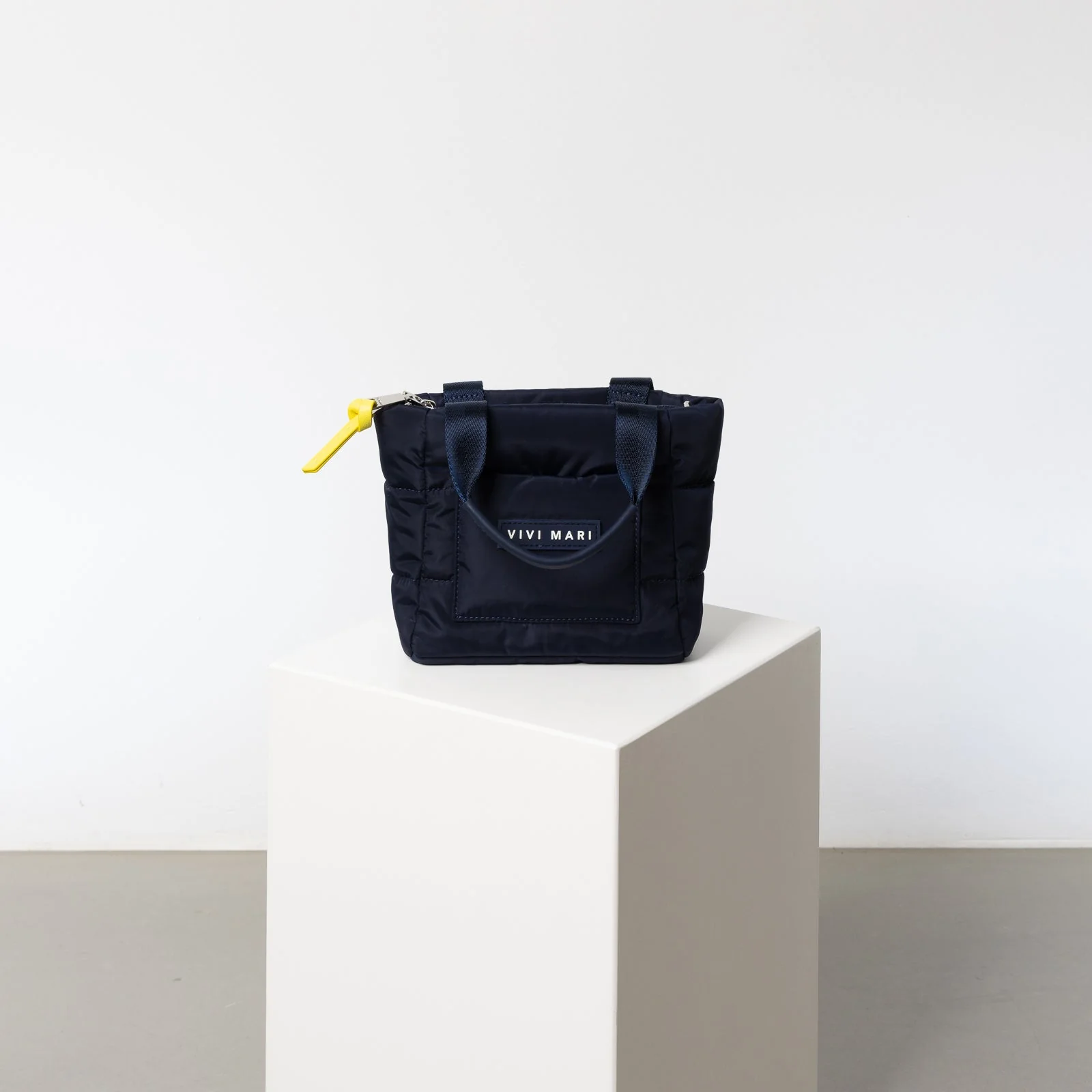 padded tote bag mini + strap basic woven slim - navy - Image 14