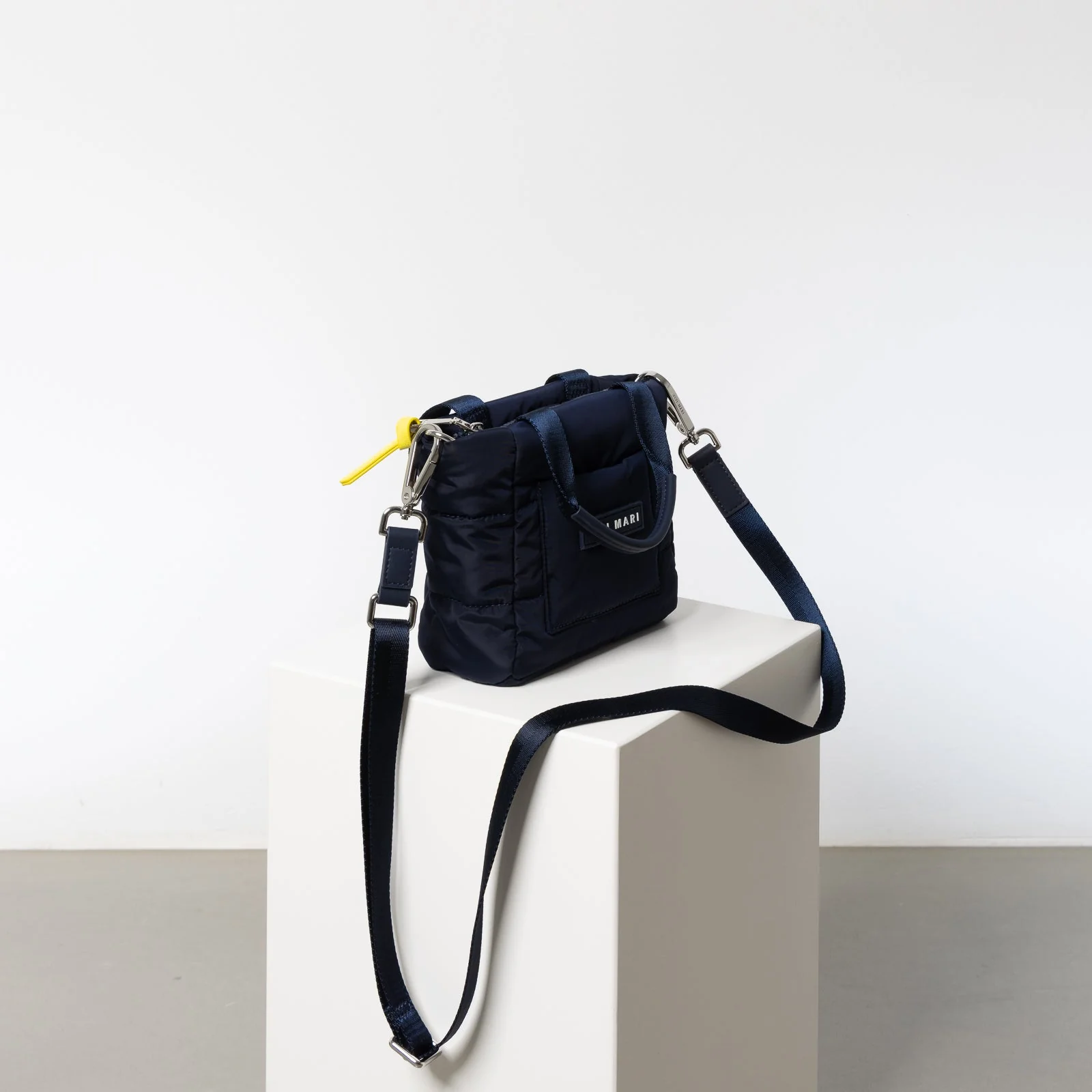 padded tote bag mini + strap basic woven slim - navy - Image 20