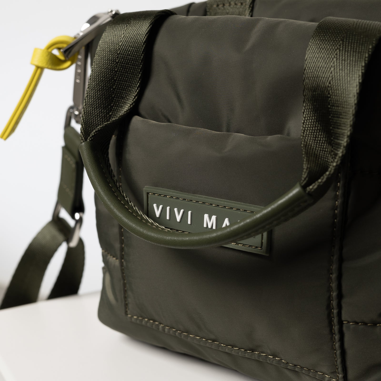 padded tote bag mini + strap basic woven slim - olive - Image 9
