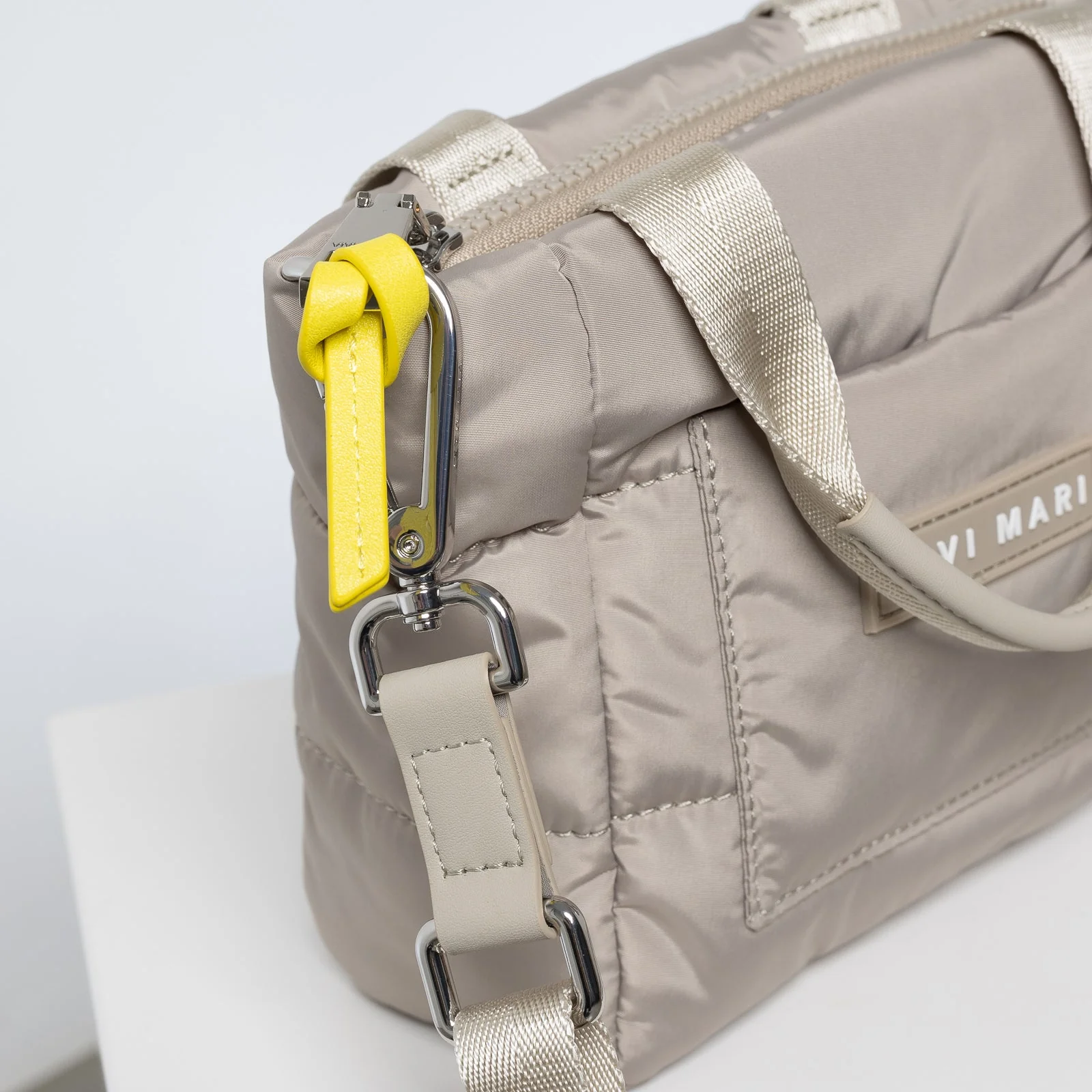 padded tote bag mini + strap basic woven slim - stone - Image 13