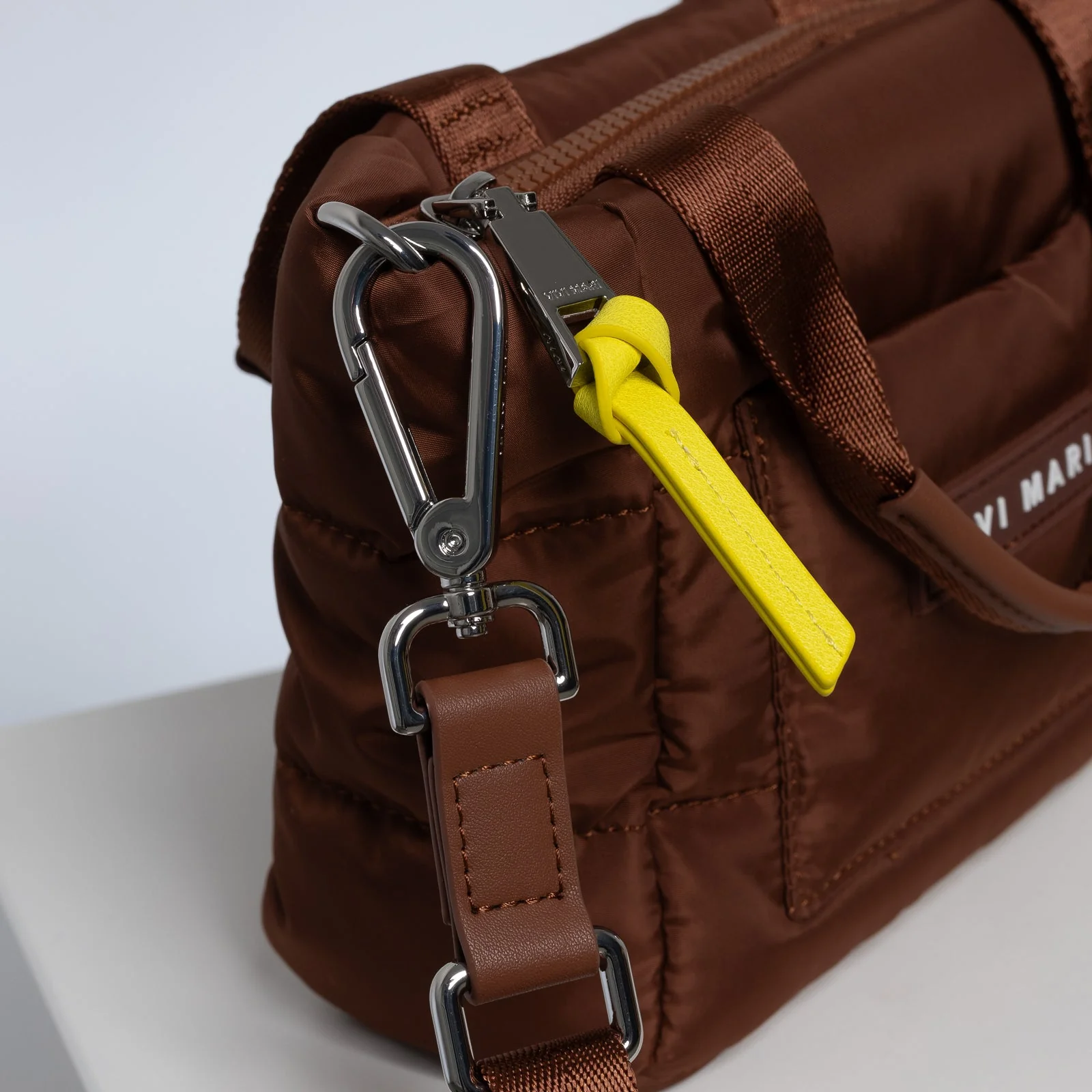 padded tote bag mini + strap basic woven slim - tan - Image 14