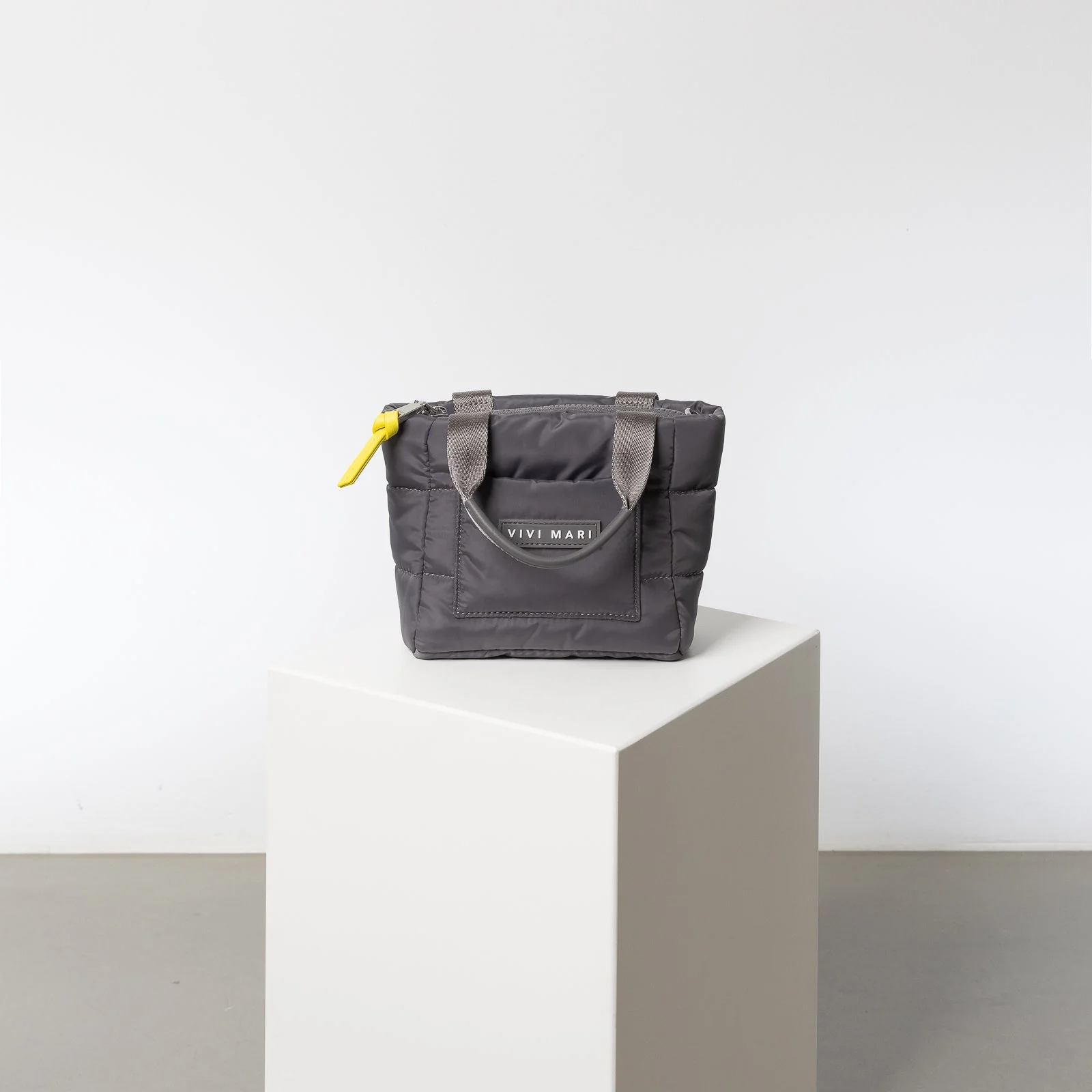 padded tote bag mini + strap basic woven slim - taupe - Image 17