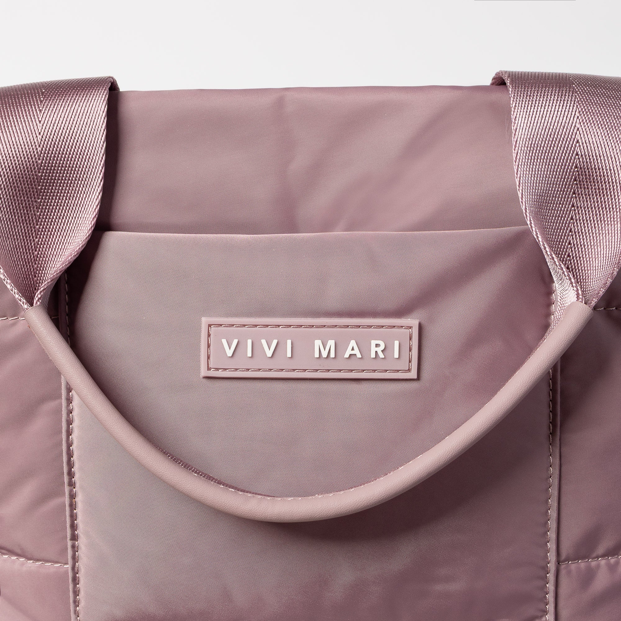 padded tote bag small + strap basic woven slim - ash plum - Image 4