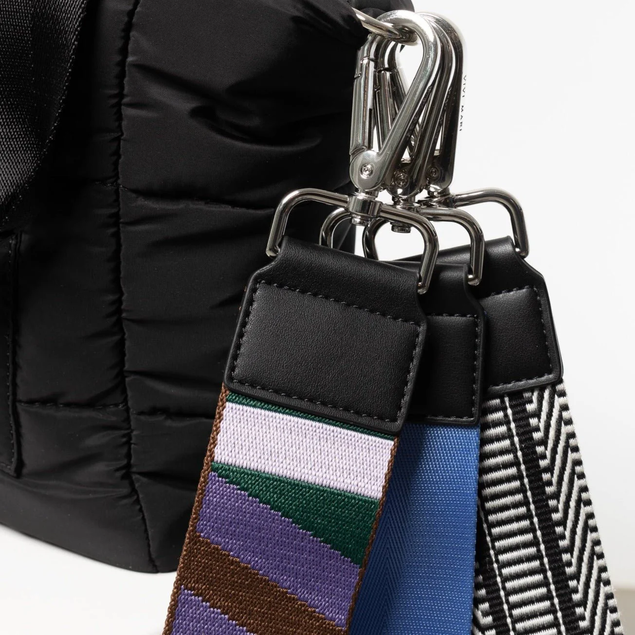 padded tote bag small + strap basic woven slim - black - Image 18