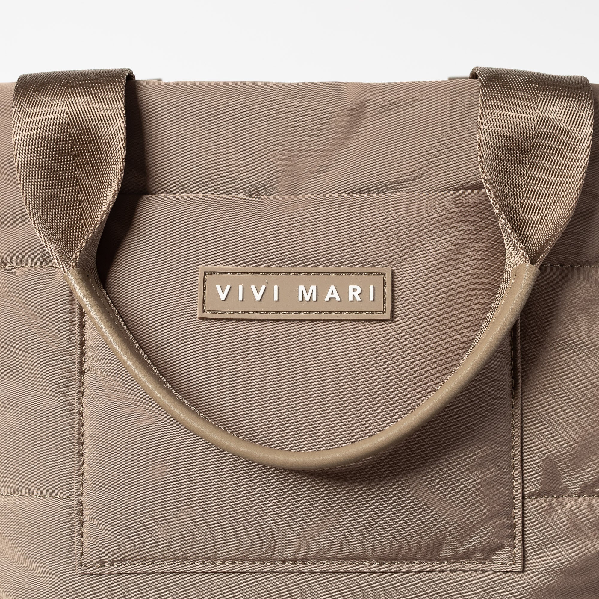 padded tote bag small + strap basic woven slim - dark mushroom - Image 4