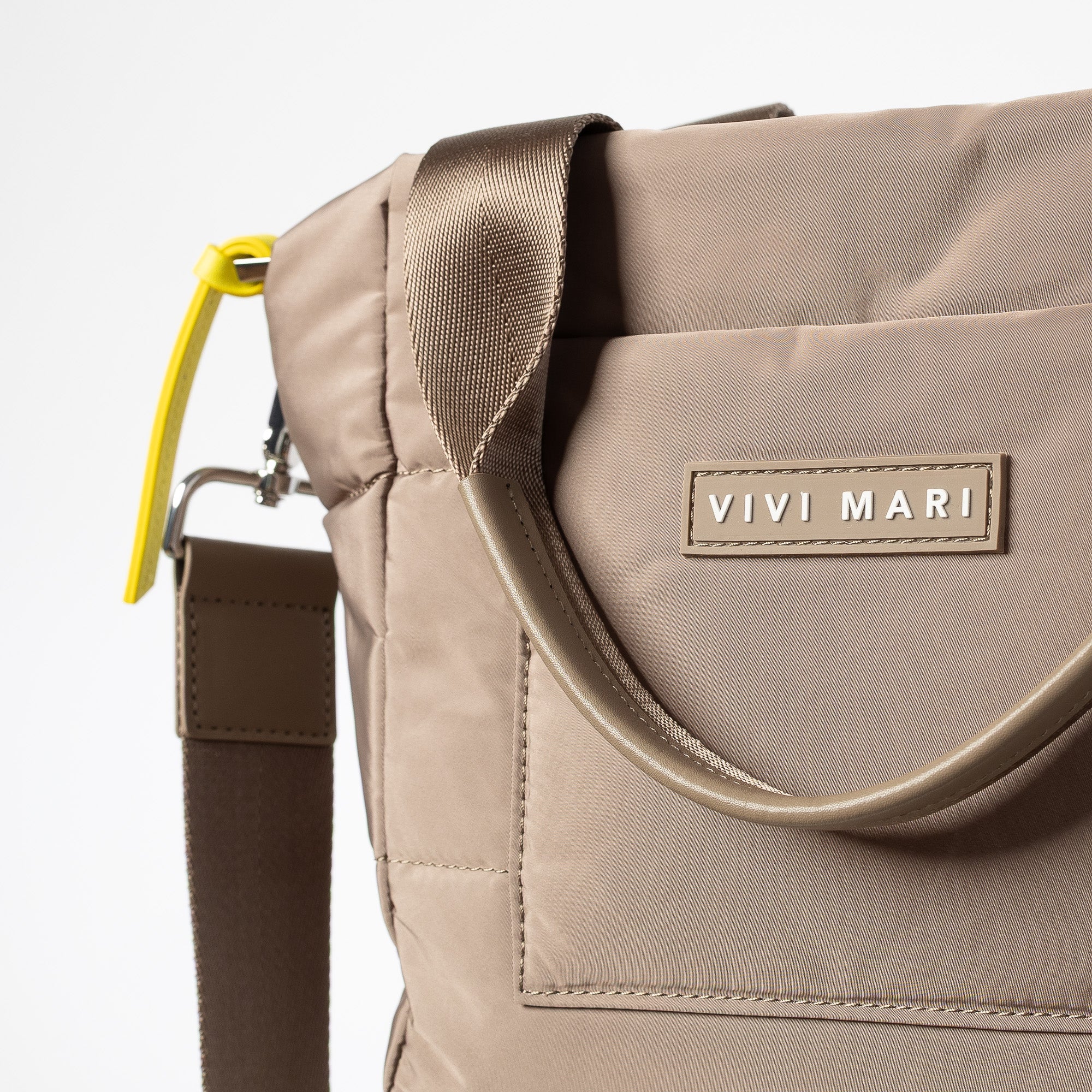 padded tote bag small + strap basic woven slim - dark mushroom - Image 5