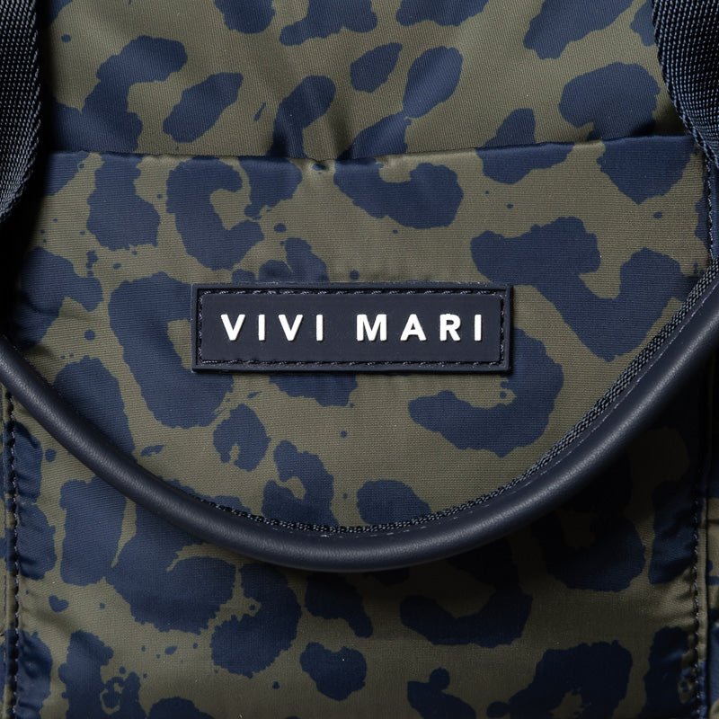 padded tote bag small + strap basic woven slim - leo splashes navy/olive - Image 12