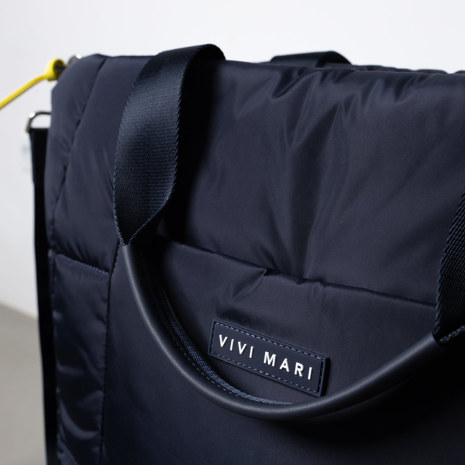 padded tote bag small + strap basic woven slim - navy - Image 10