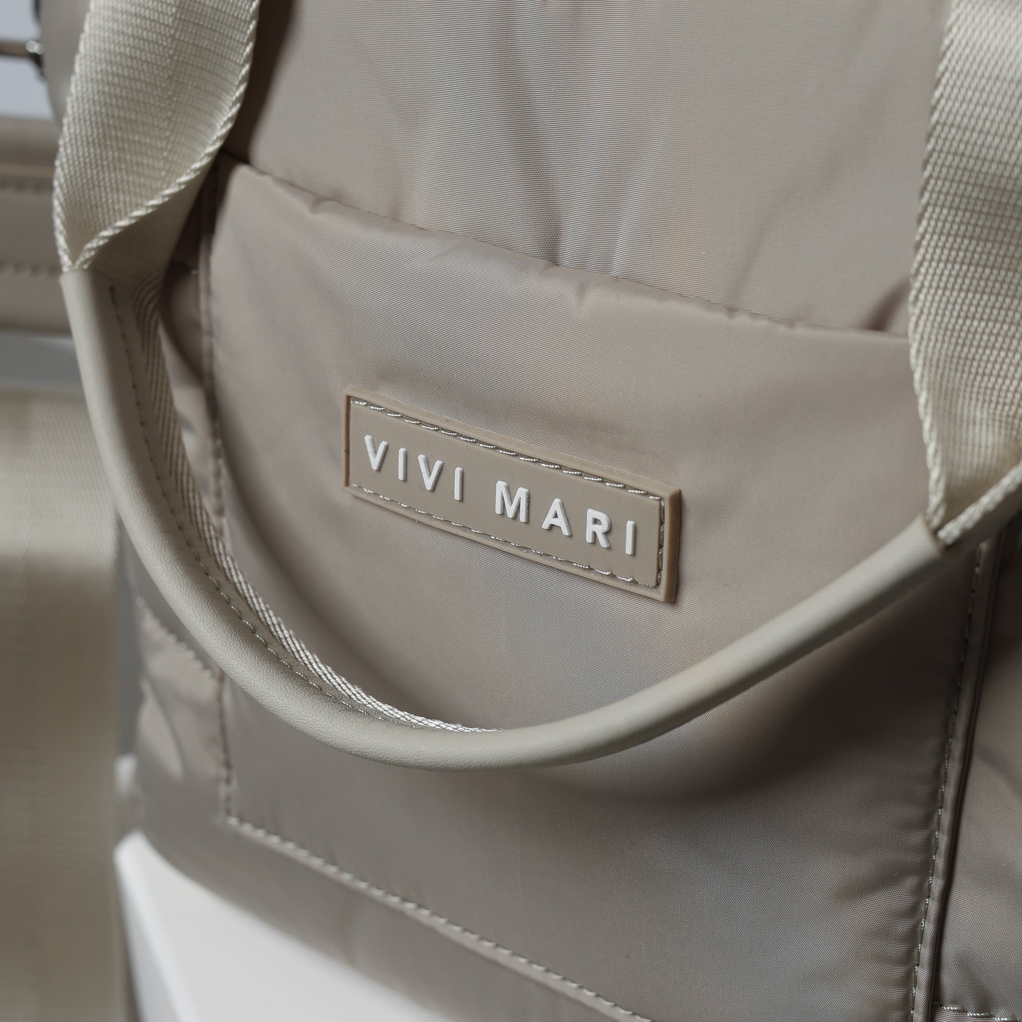 padded tote bag small + strap basic woven slim - stone - Image 8