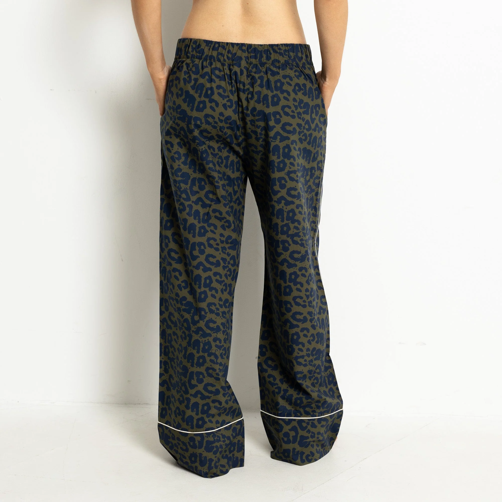 Pyjama Pants - leo splashes navy/olive - Image 3