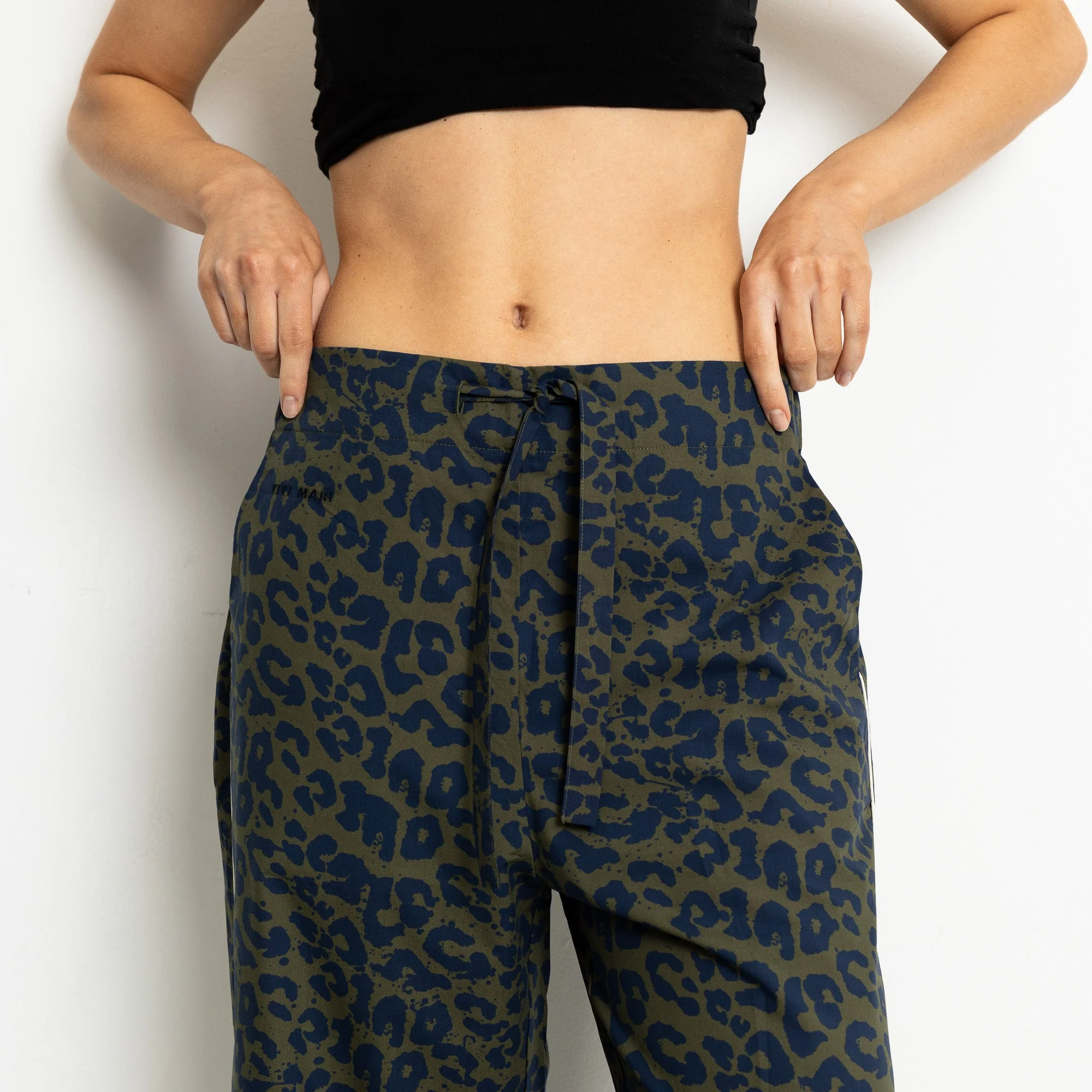 Pyjama Pants - leo splashes navy/olive - Image 5