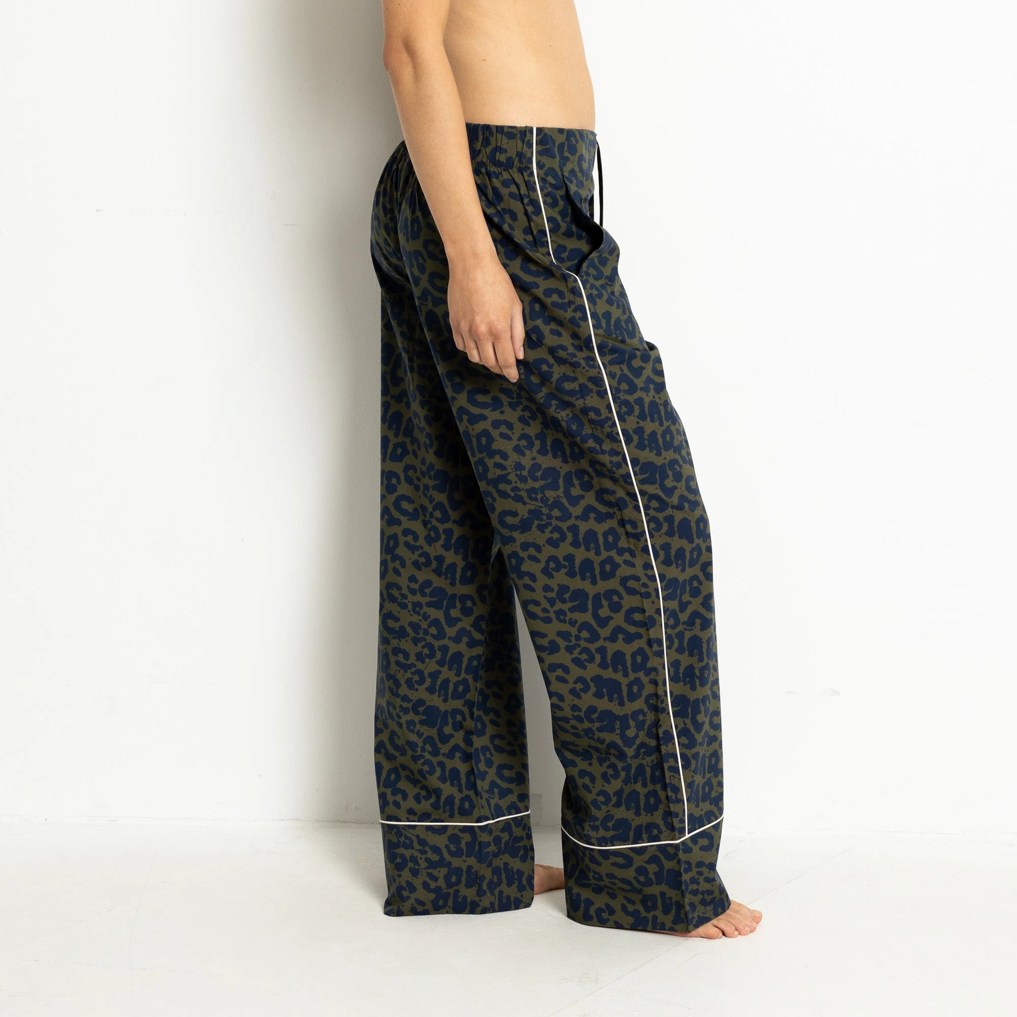 Pyjama Pants - leo splashes navy/olive - Image 9