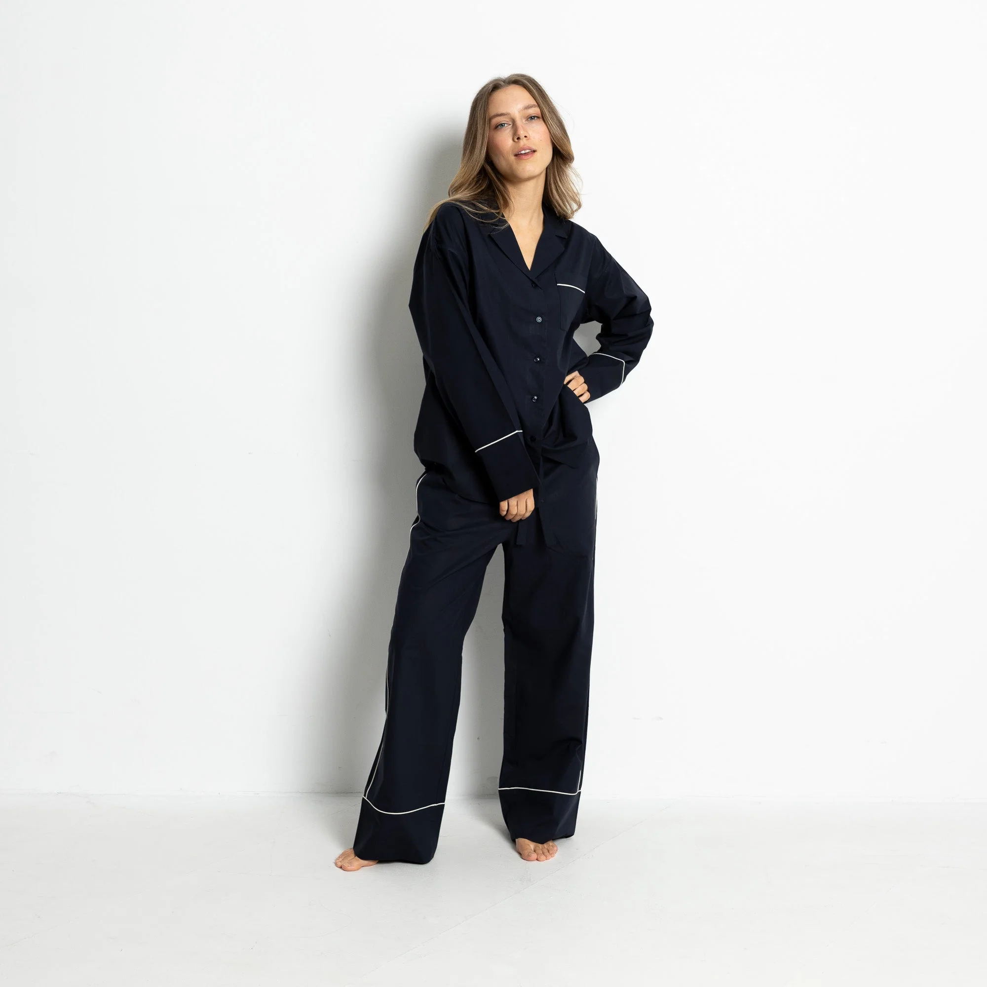 Pyjama Pants - solid navy - Image 6