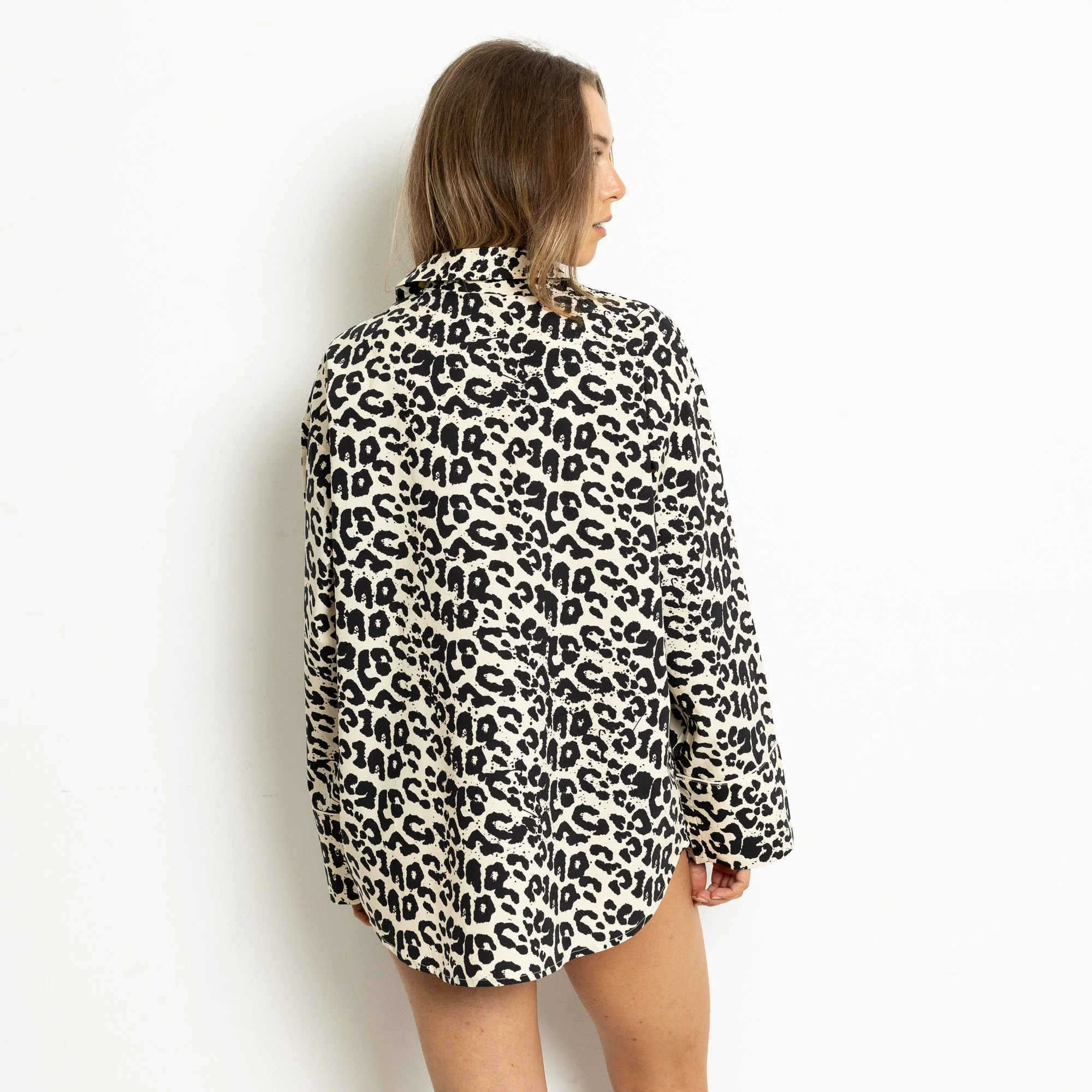 Pyjama Shirt long sleeve - leo splashes black/sand - Image 3