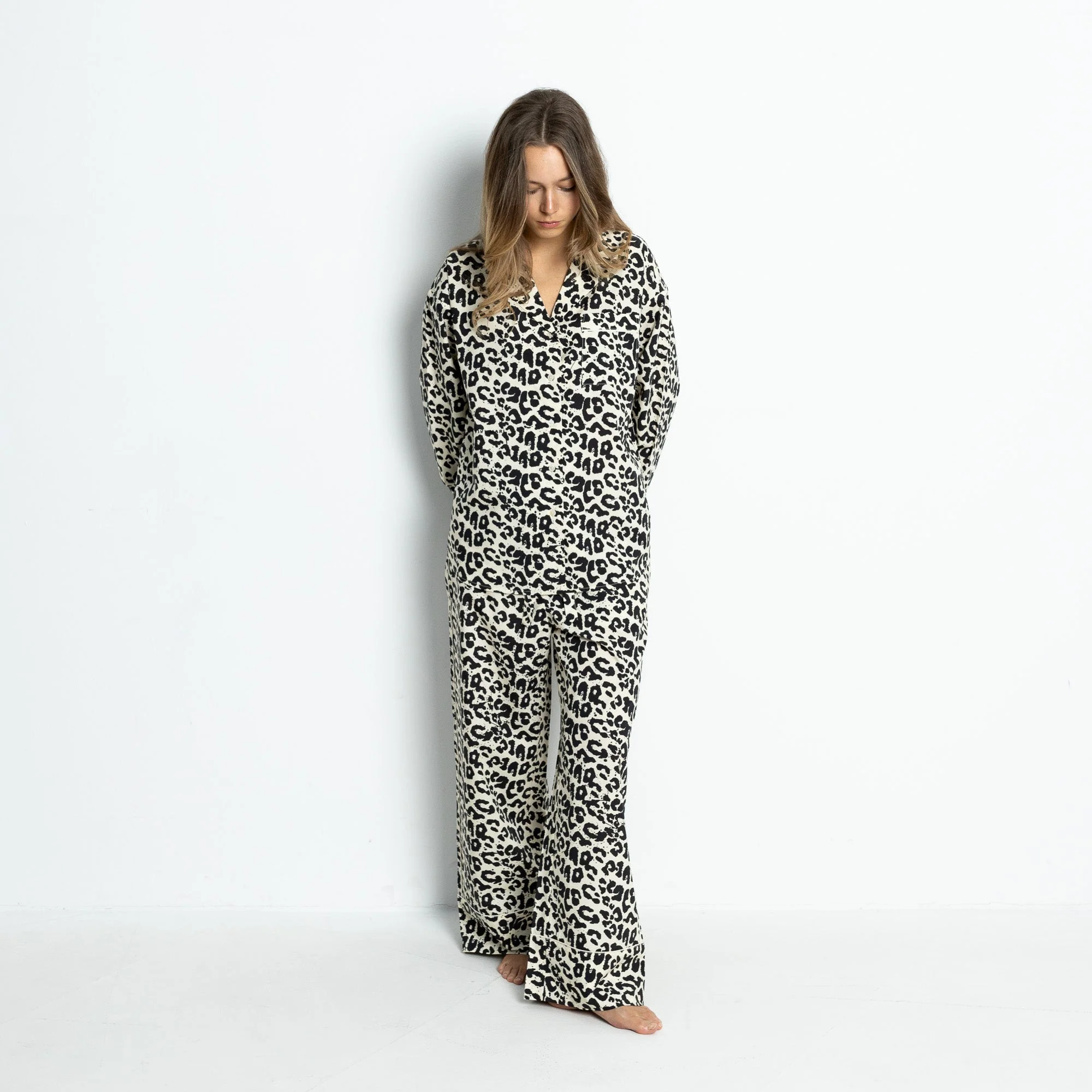Pyjama Shirt long sleeve - leo splashes black/sand - Image 5