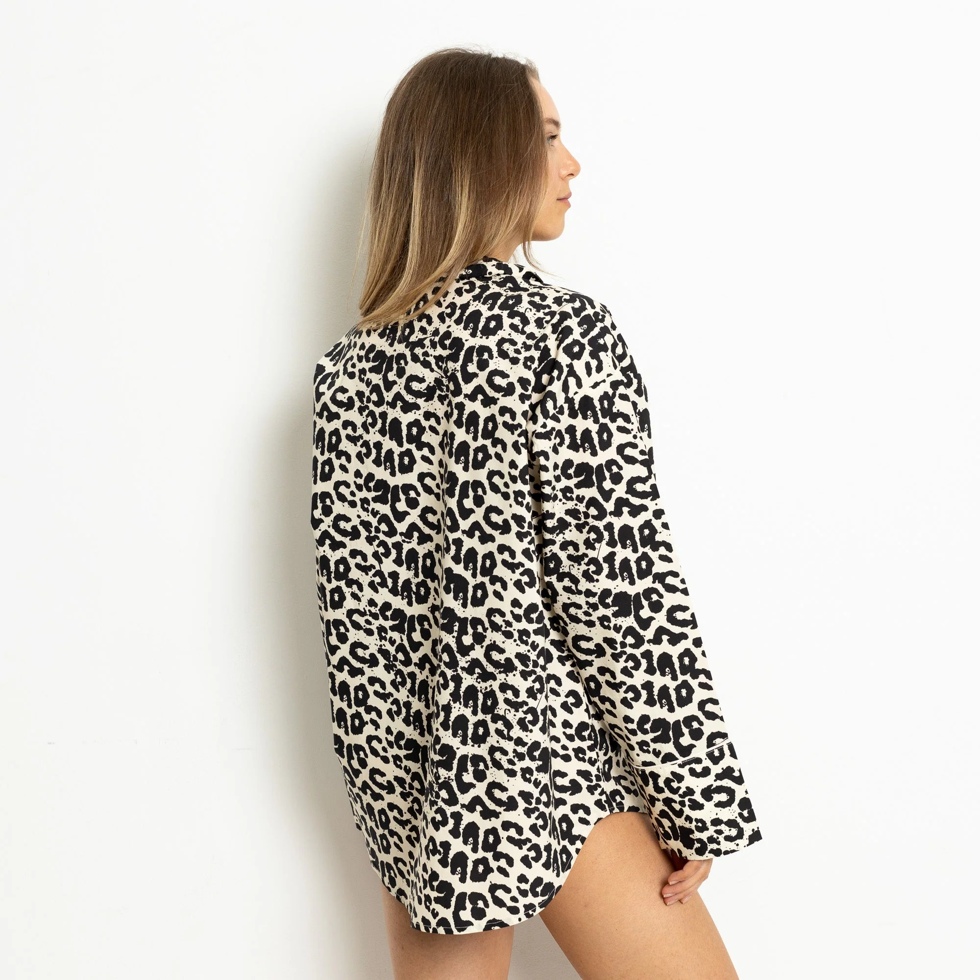 Pyjama Shirt long sleeve - leo splashes black/sand - Image 6