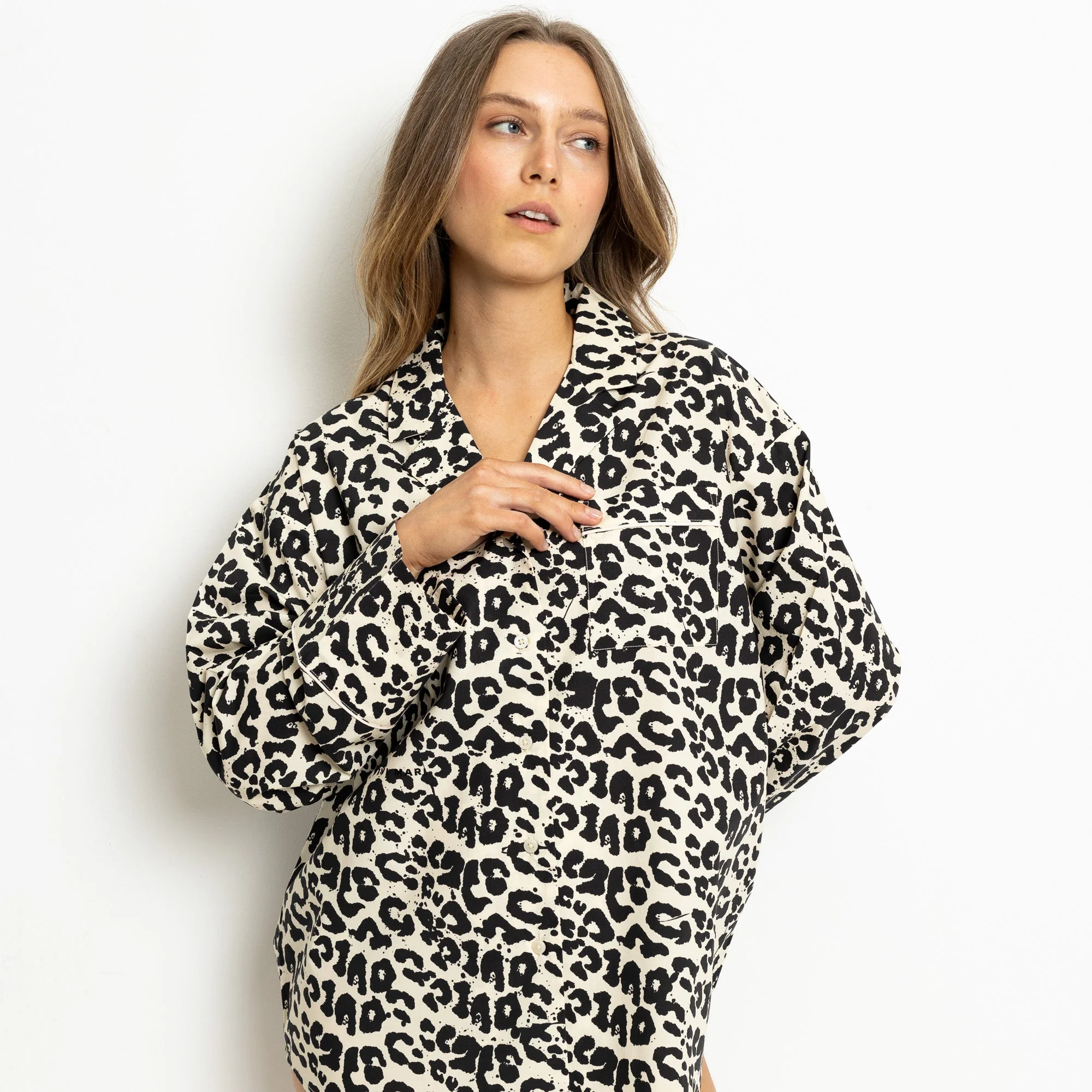 Pyjama Shirt long sleeve - leo splashes black/sand - Image 8