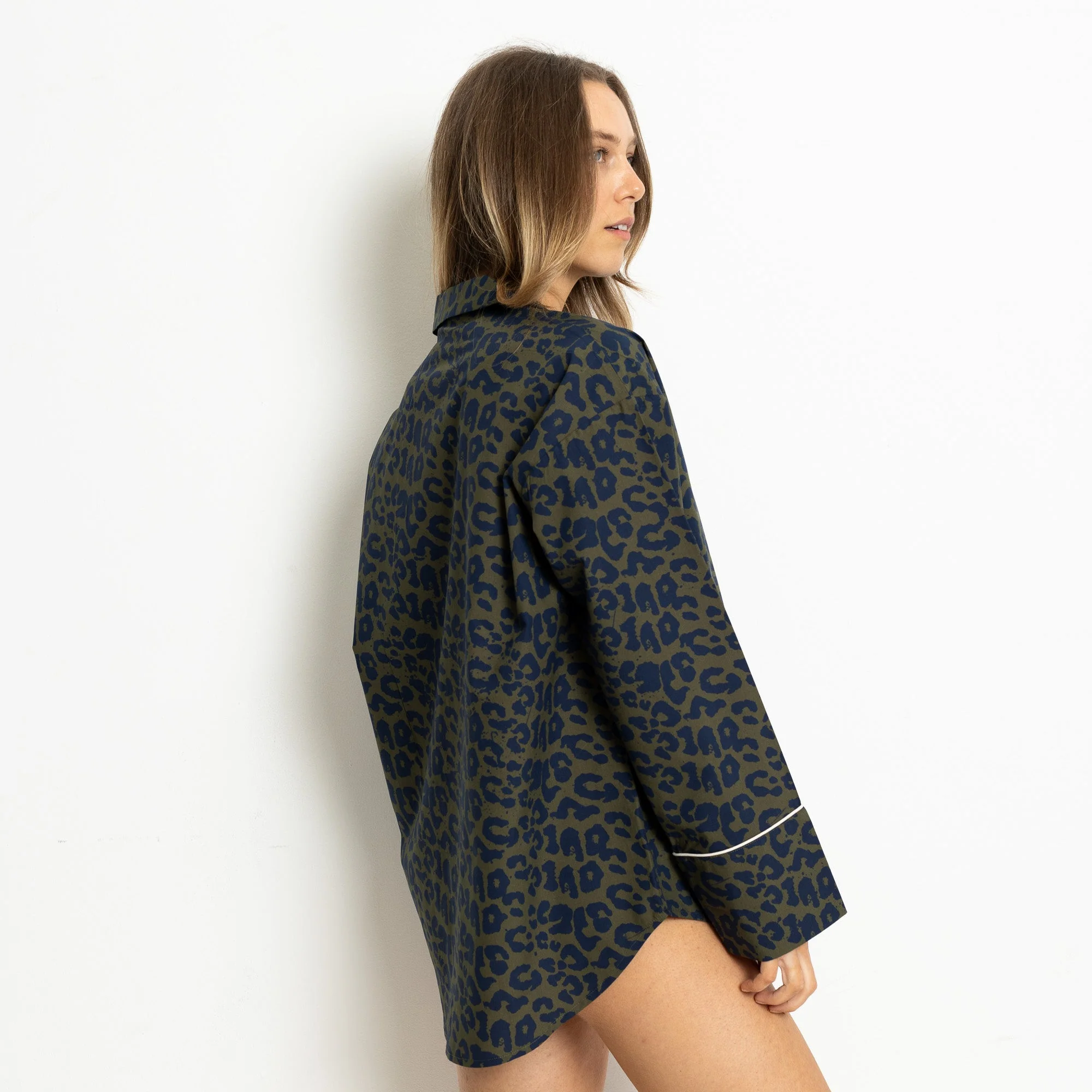 Pyjama Shirt long sleeve - leo splashes navy/olive - Image 9