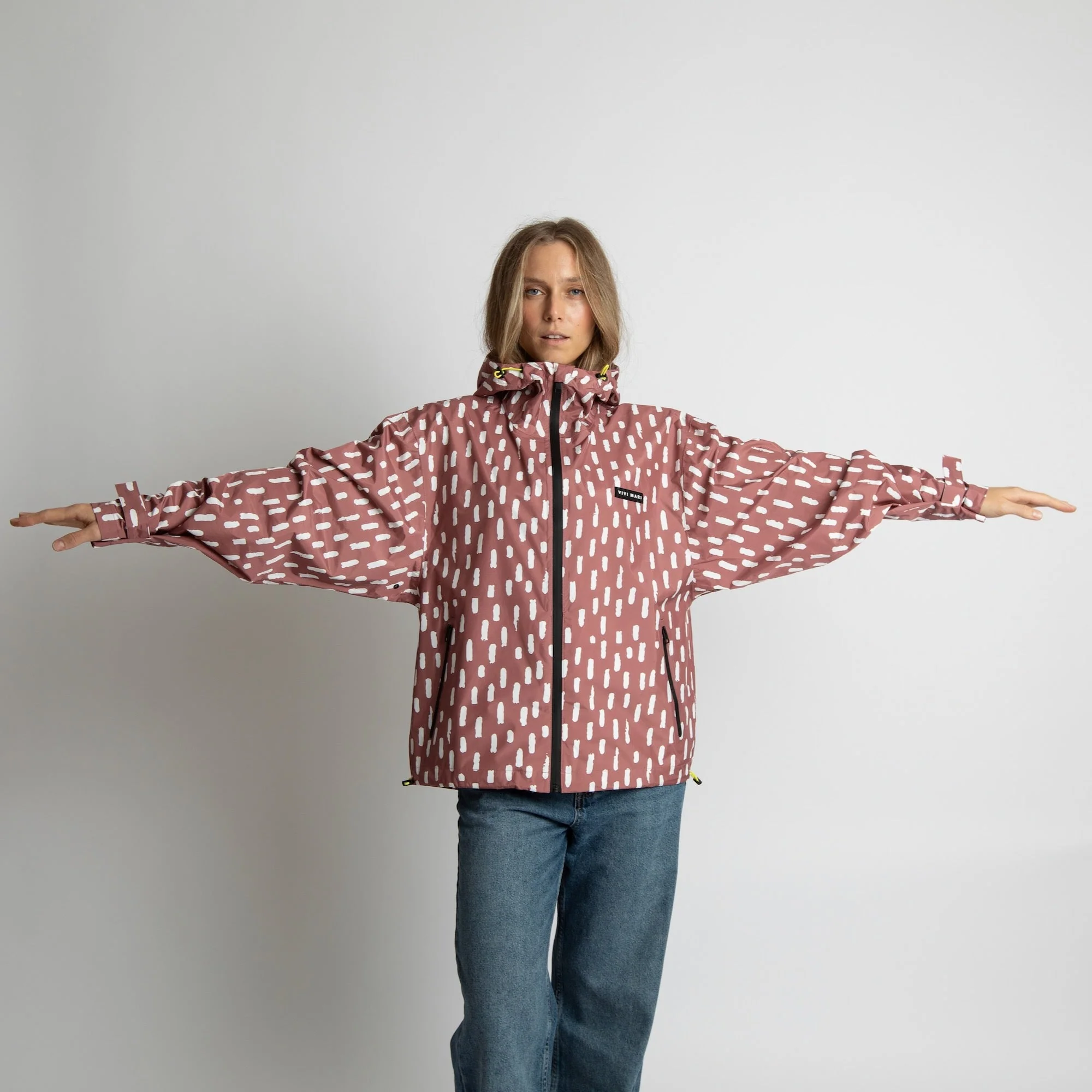 Rain Jacket drops mauve/white - Image 15