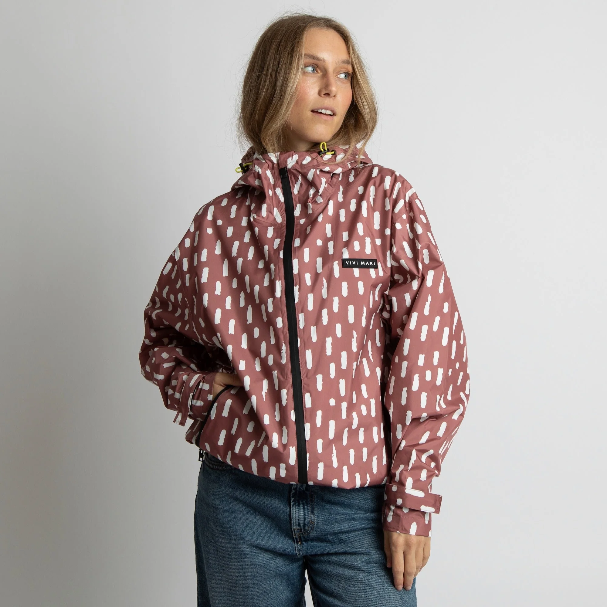 Rain Jacket drops mauve/white - Image 3