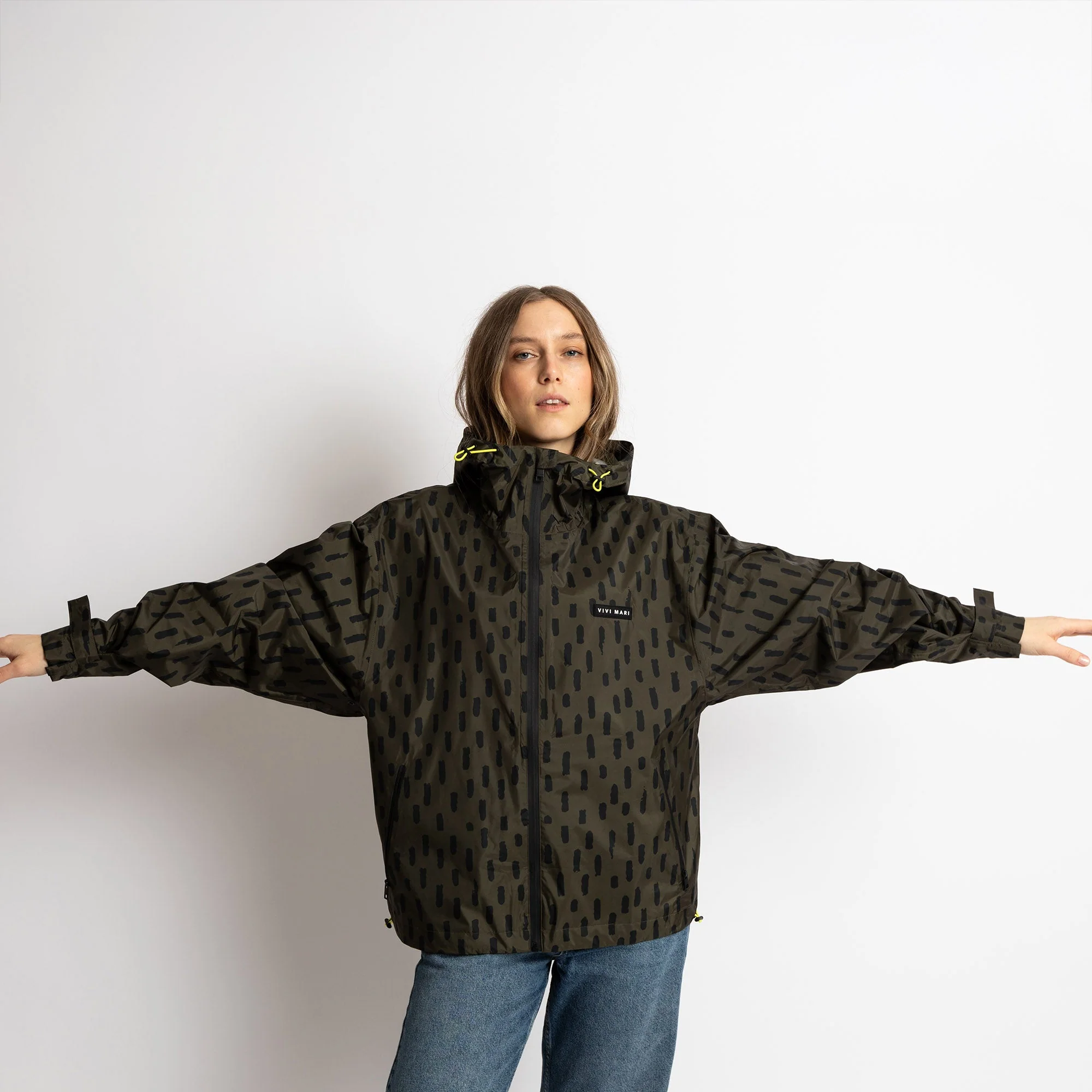 Rain Jacket drops olive/black - Image 11