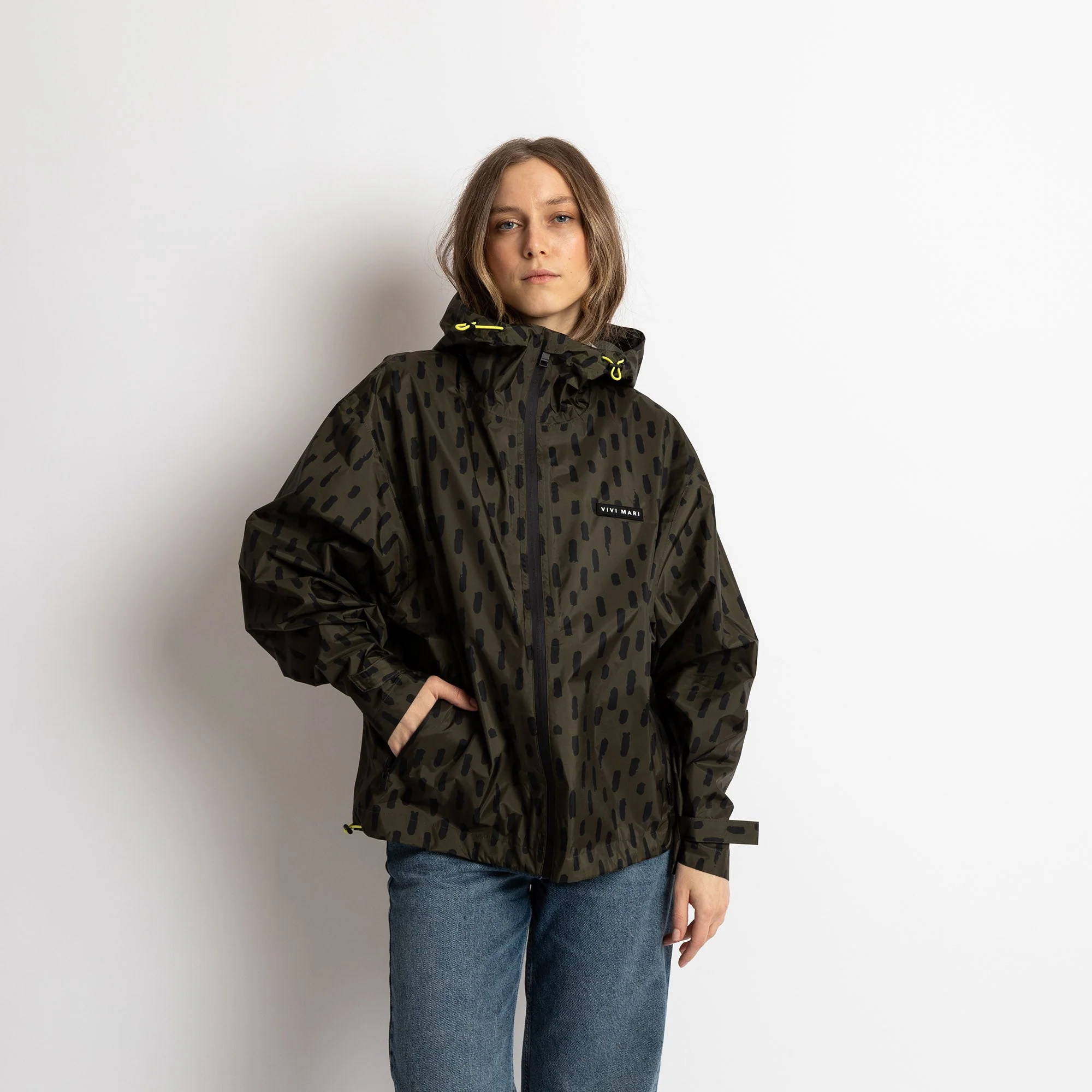Rain Jacket drops olive/black - Image 16