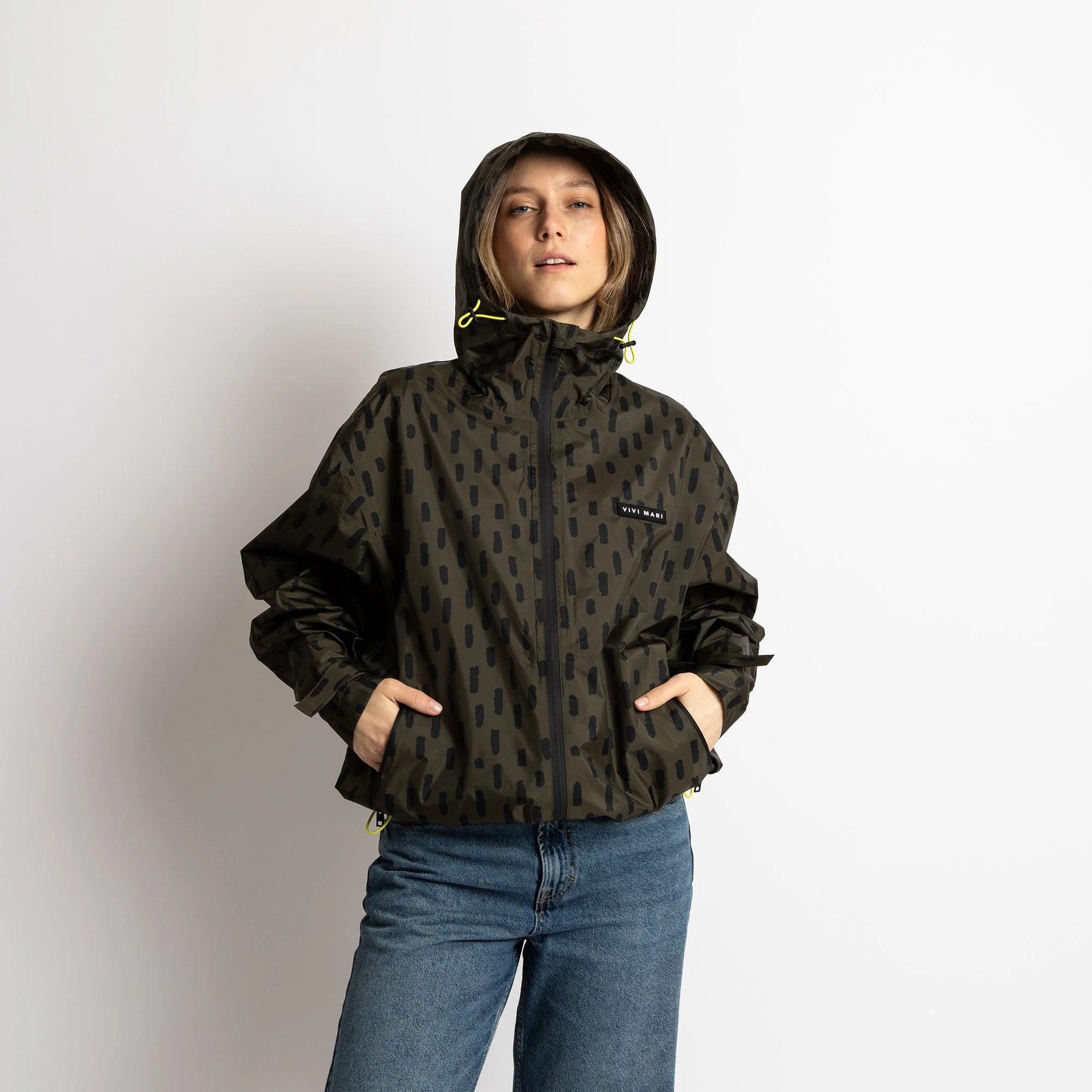 Rain Jacket drops olive/black - Image 3