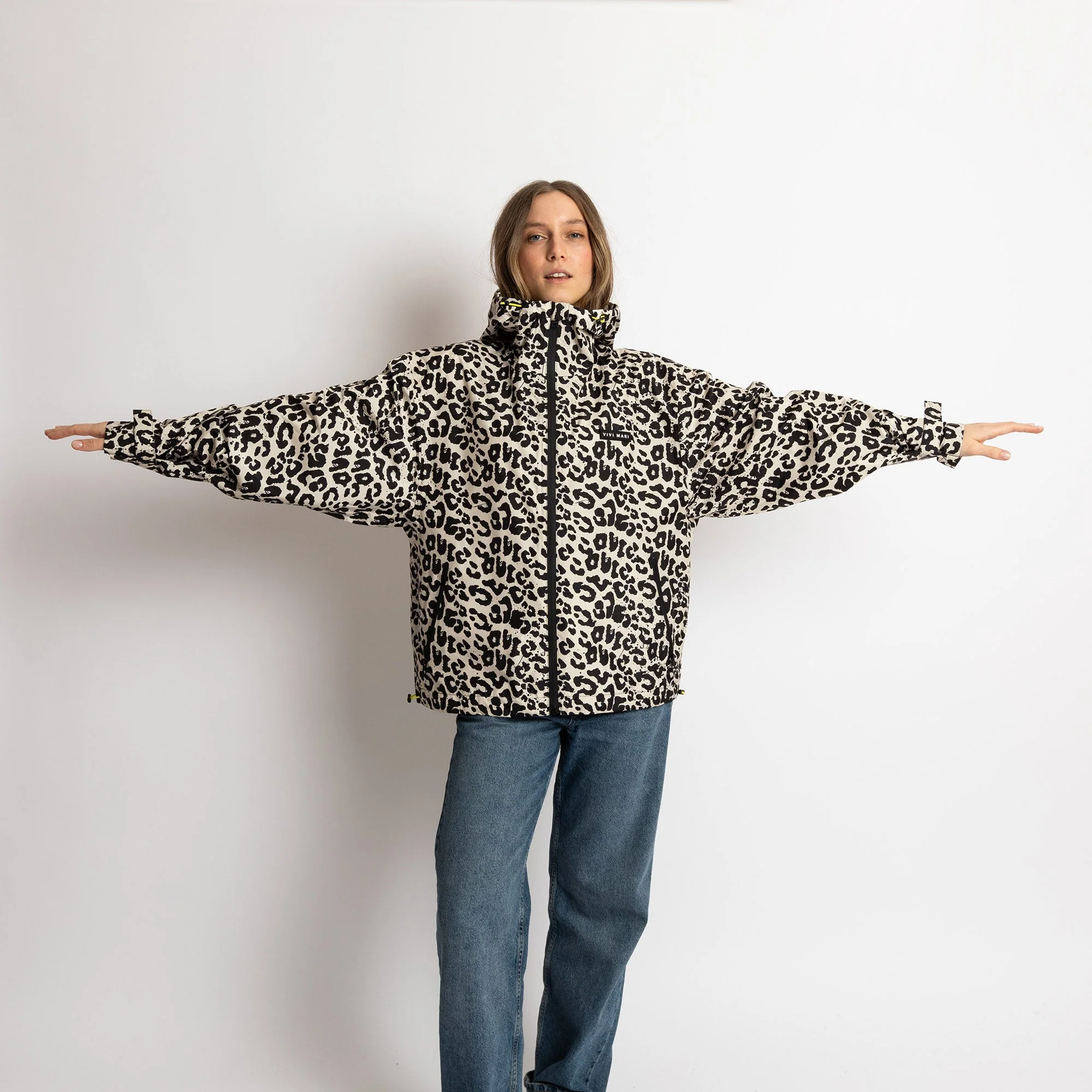 Rain Jacket leo splashes black/sand - Image 15