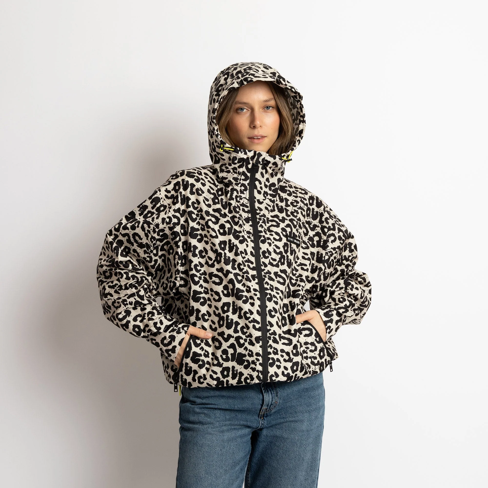 Rain Jacket leo splashes black/sand - Image 3